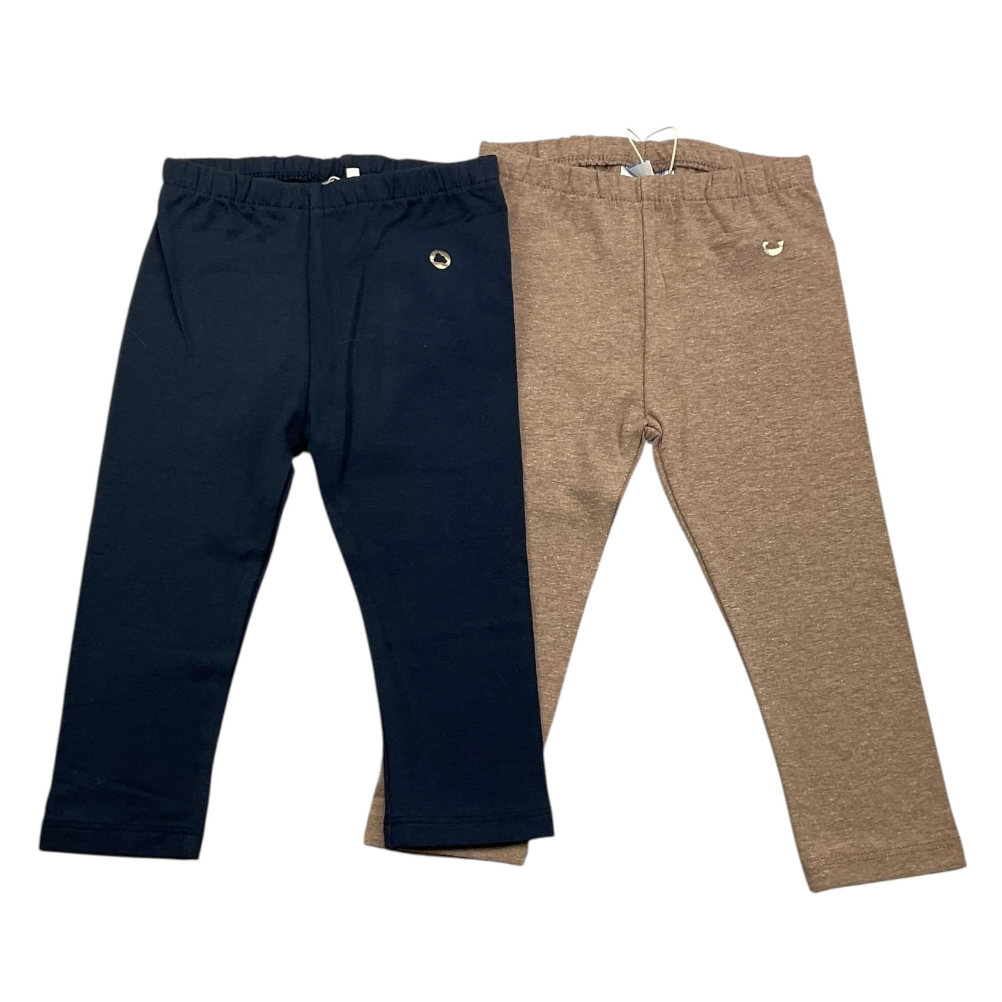 MAYORAL set 2 leggins bicolore Blu/beige per Bambina 70255J BLU/BEIGE MAYORAL