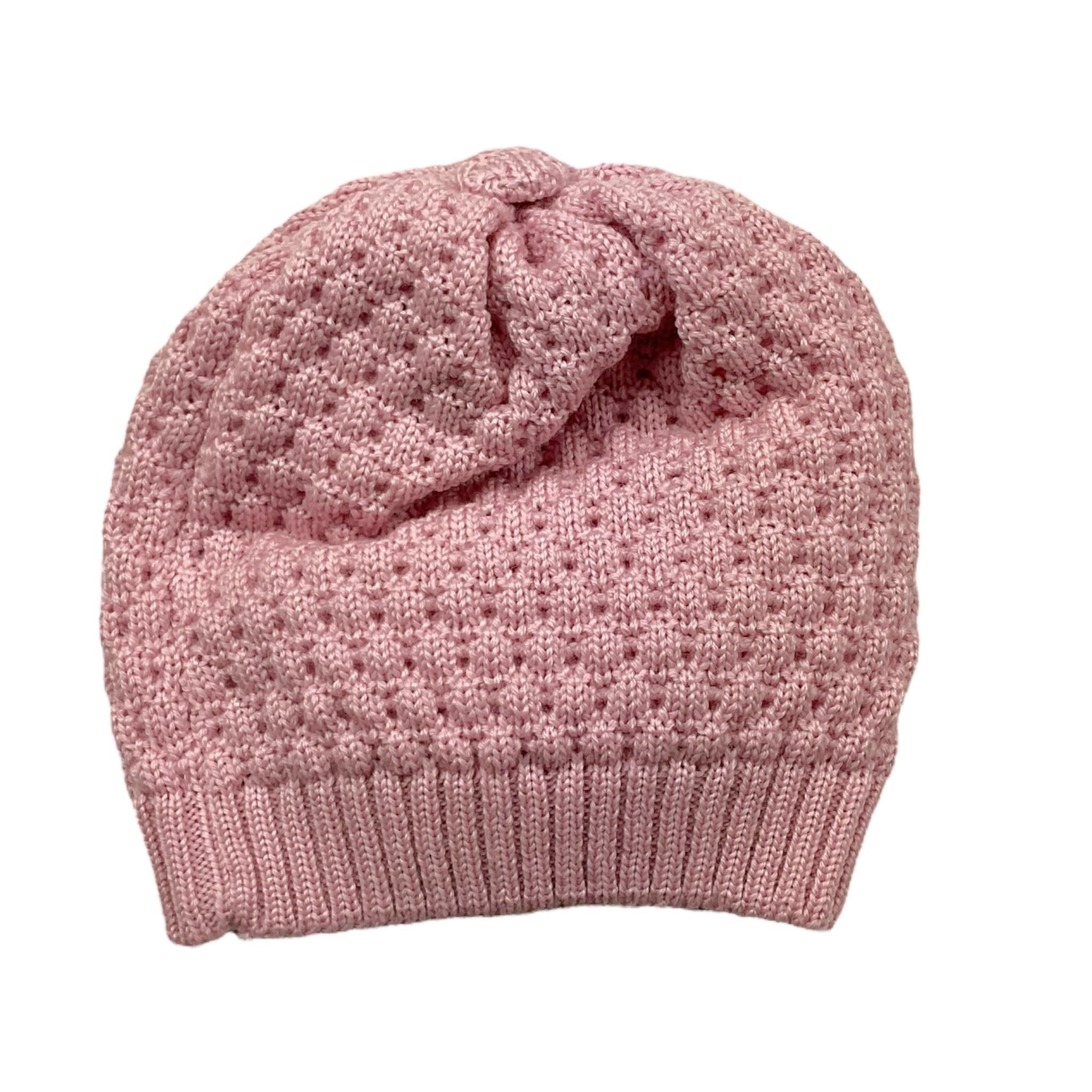 MARLU' cappello tinta unita con fiori Rosa per Neonata IB1371 ROSA MARLU'