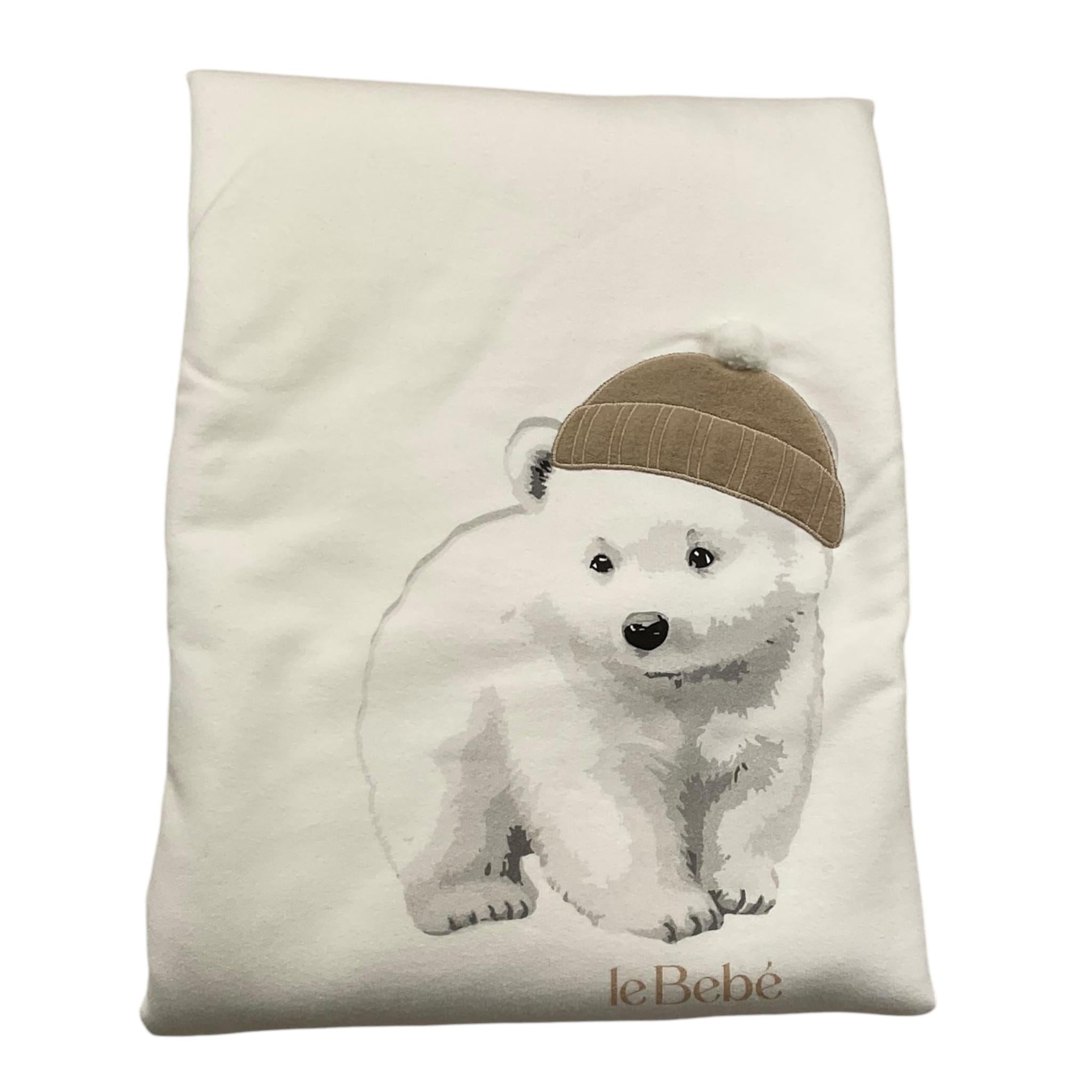 LE BEBE' coperta tinta unita con stampa orso Panna per Neonato LBB5222 PANNA LE BEBE'