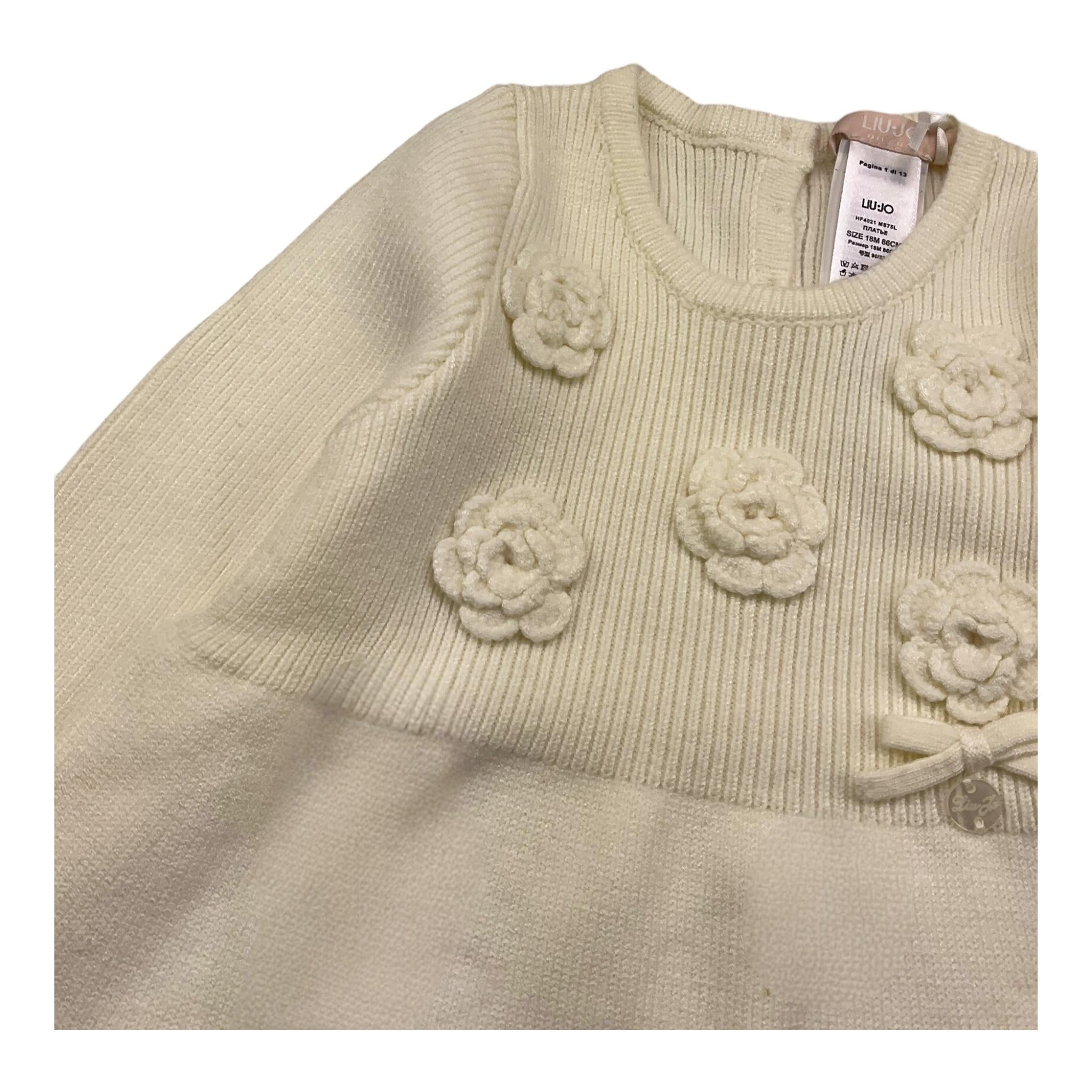 LIU JO abito in maglia manica lunga tinta unita Panna per Neonata HF4021X PANNA LIU JO