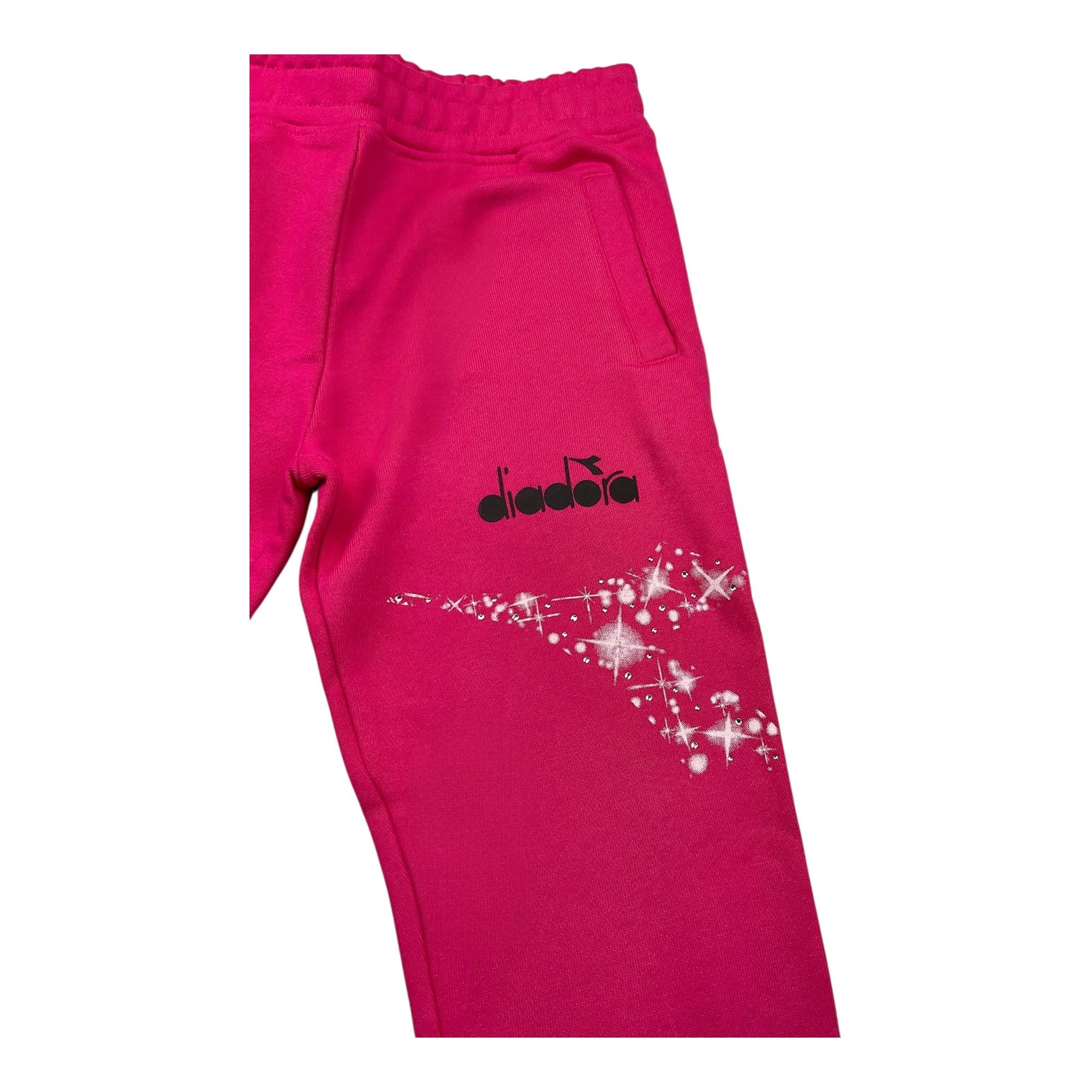 DIADORA pantalone tuta tinta unita con logo Fuxia per Bambina F4DIBGFP100 FUXIA DIADORA