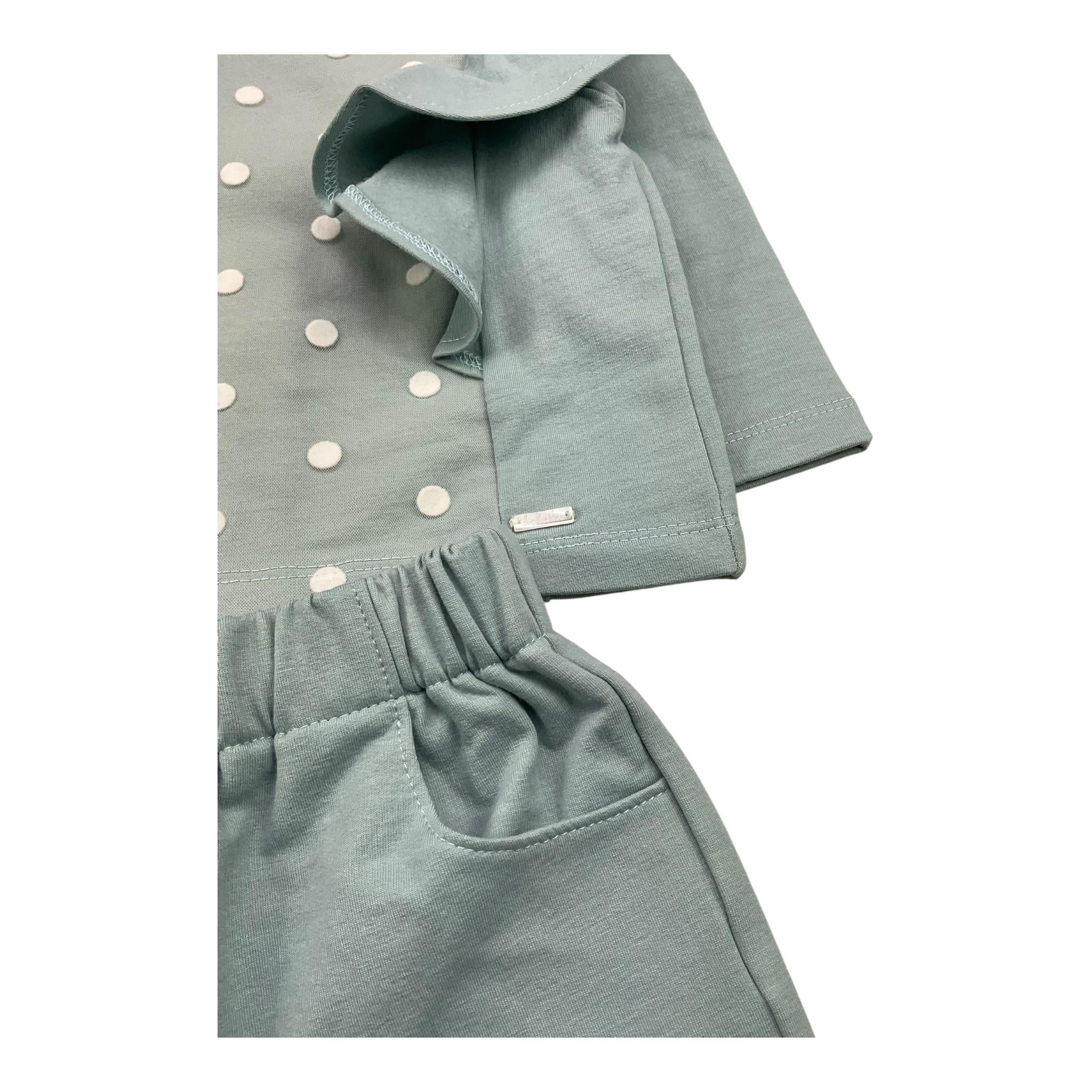 LALALU' completo 2 pezzi felpa-pantalone tinta unita Verde per Neonata CFL06NX VERDE LALALU'