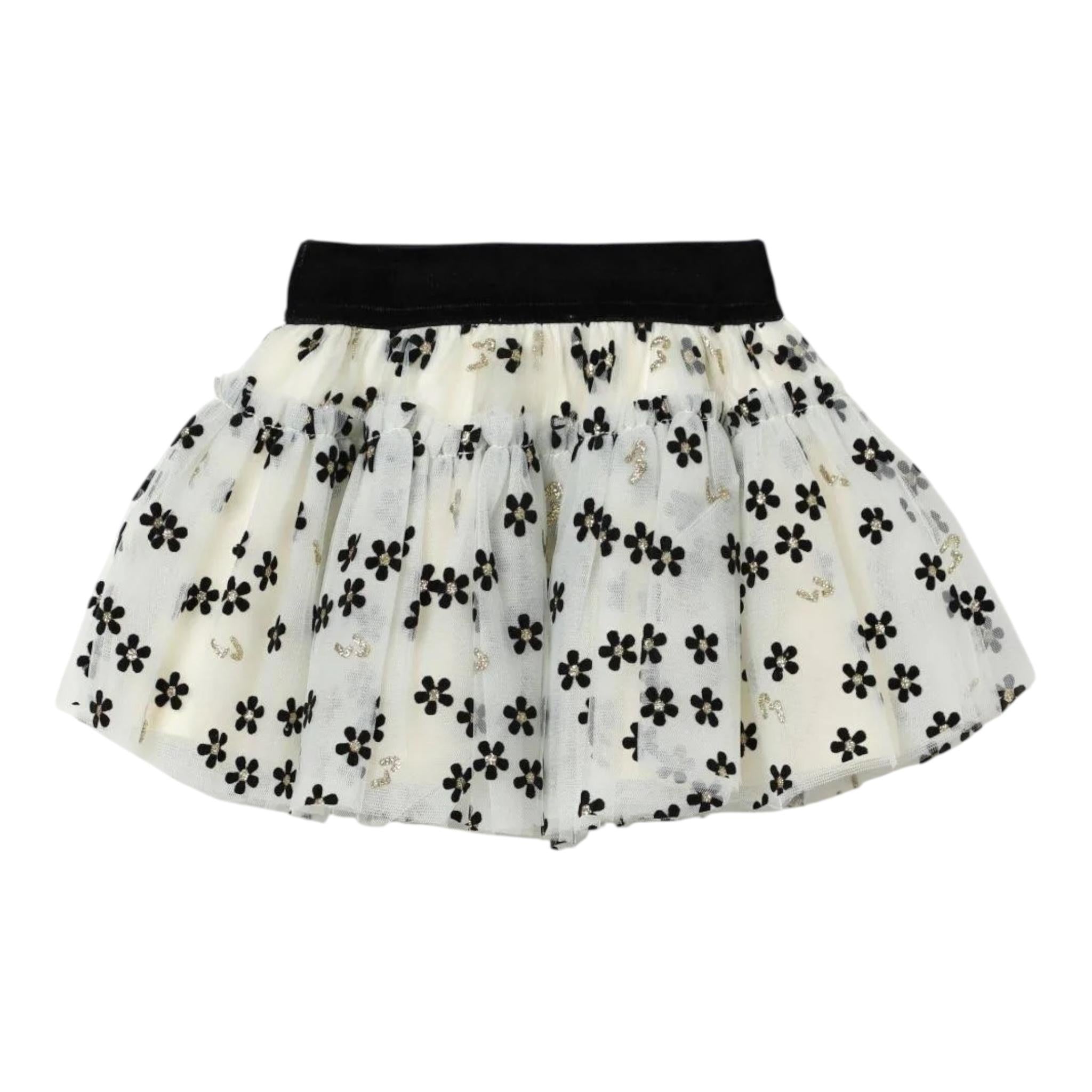 LIU JO gonna tinta unita con tulle e ricami fiori Panna per Neonata HF4067X PANNA LIU JO
