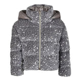 HERNO giubbino tinta unita cn cappuccio e paillettes Grigio per Bambina PI000174G GRIGIO HERNO