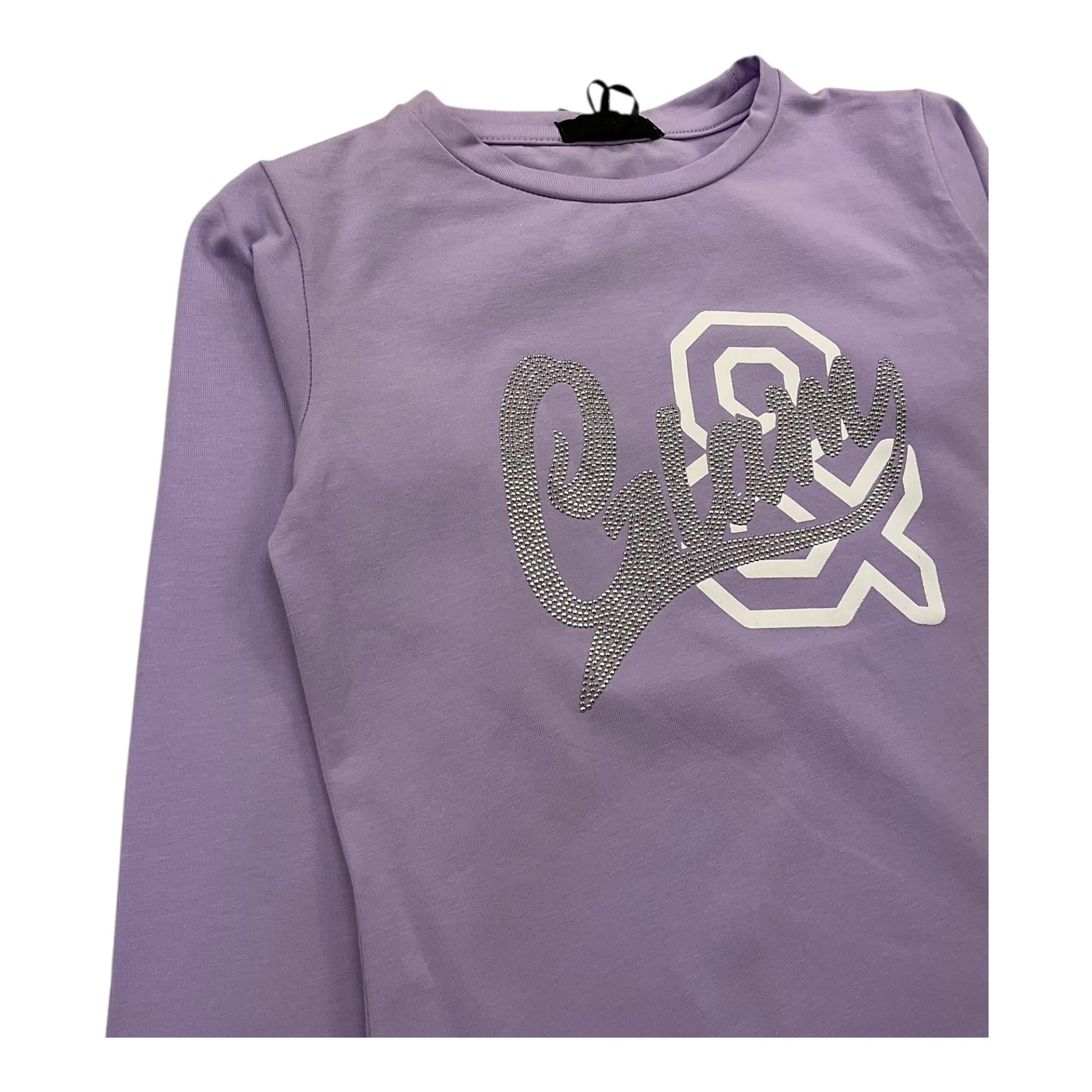 FUN & FUN shirt girocollo tinta unita con stampa Lilla per Bambina FNBTS12817 LILLA FUN & FUN