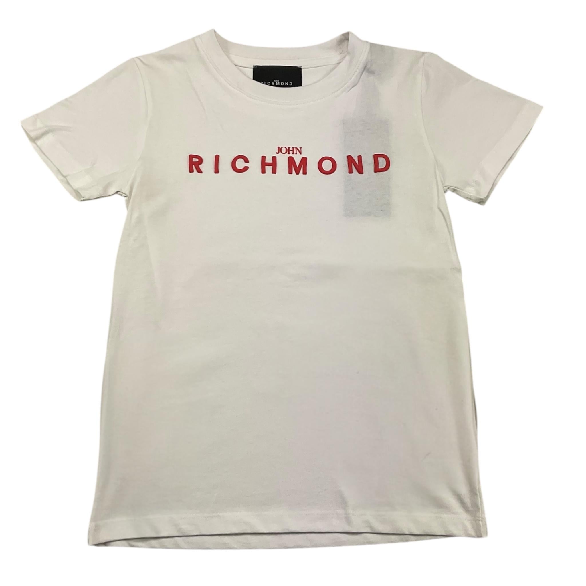 JOHN RICHMOND t-shirt girocollo tinta unita con stampa logo Bianco per Bambina RGA25135 BIANCO JOHN RICHMOND