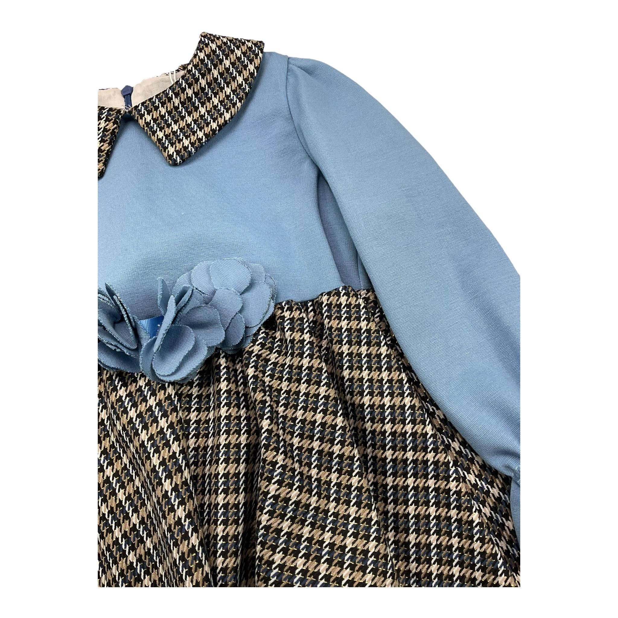 AMBARABA' abito manica lunga bicolore Azzurro per Bambina FF38025 AZZURRO AMBARABA'
