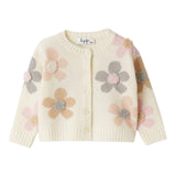 IL GUFO cardigan tinta unita con stampa fiori Panna per Neonata A24GF438EM220 PANNA IL GUFO