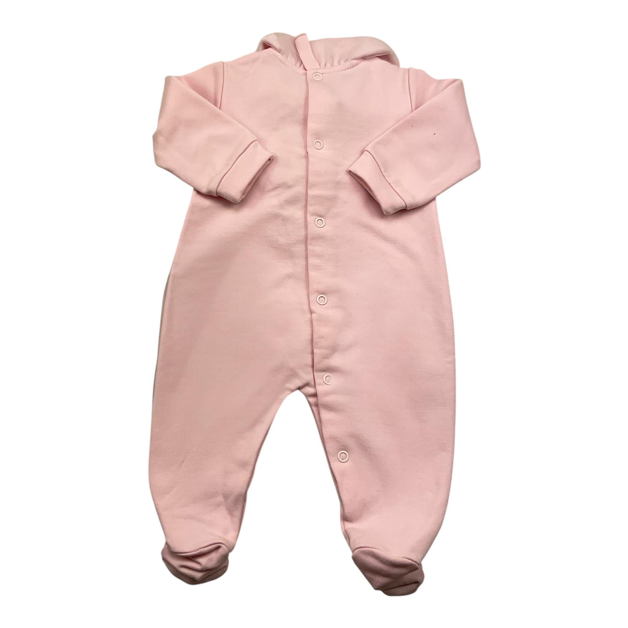 LE BEBE' tutina tinta unita con stampa Rosa per Neonata LBG4893 ROSA LE BEBE'