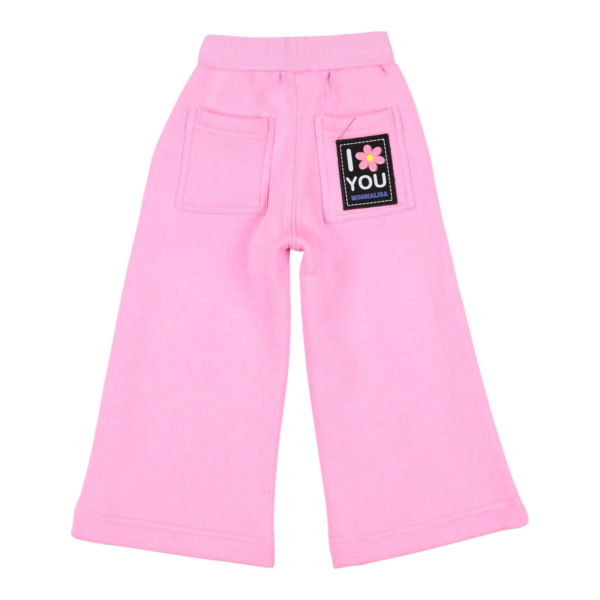 MONNALISA pantalone tinta unita modello palazzo Rosa per Bambina 19D416 ROSA MONNALISA