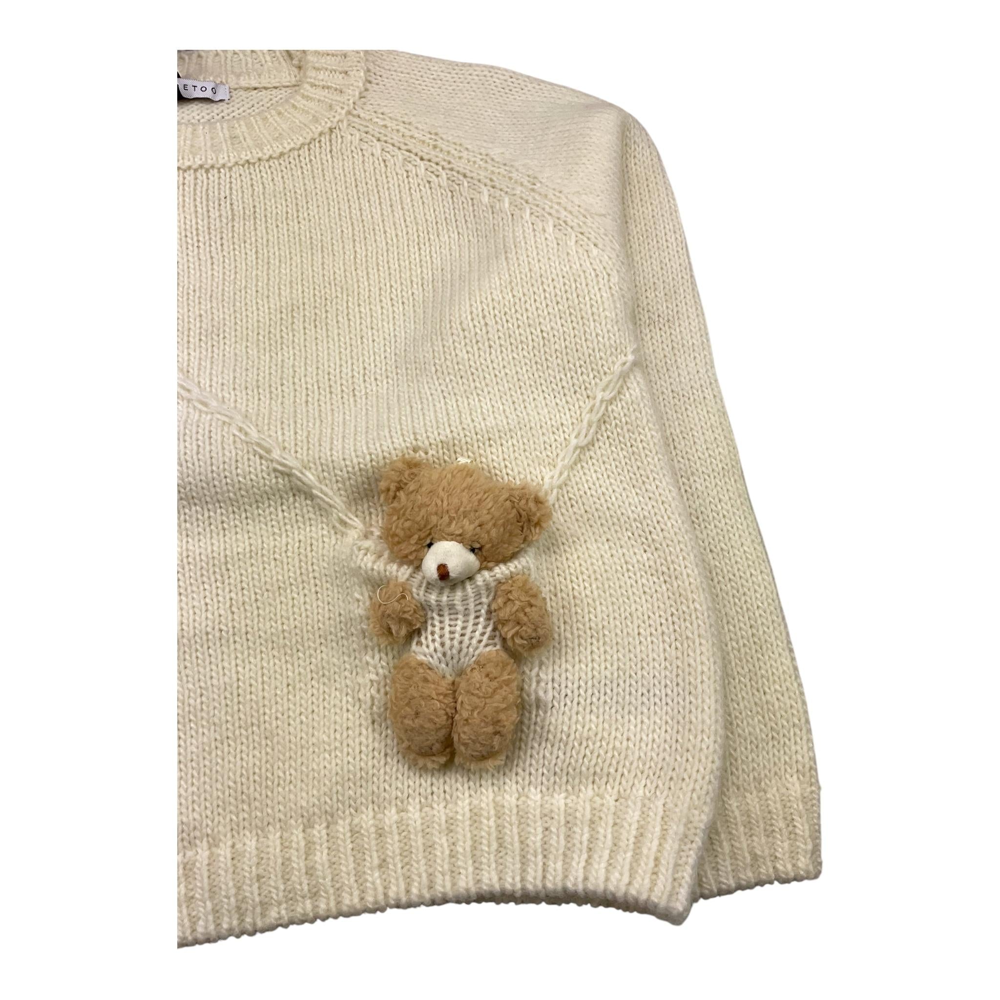 TO be too maglia girocollo tinta unita con applicazione Panna per Bambina TFBF24M657 PANNA TO be too