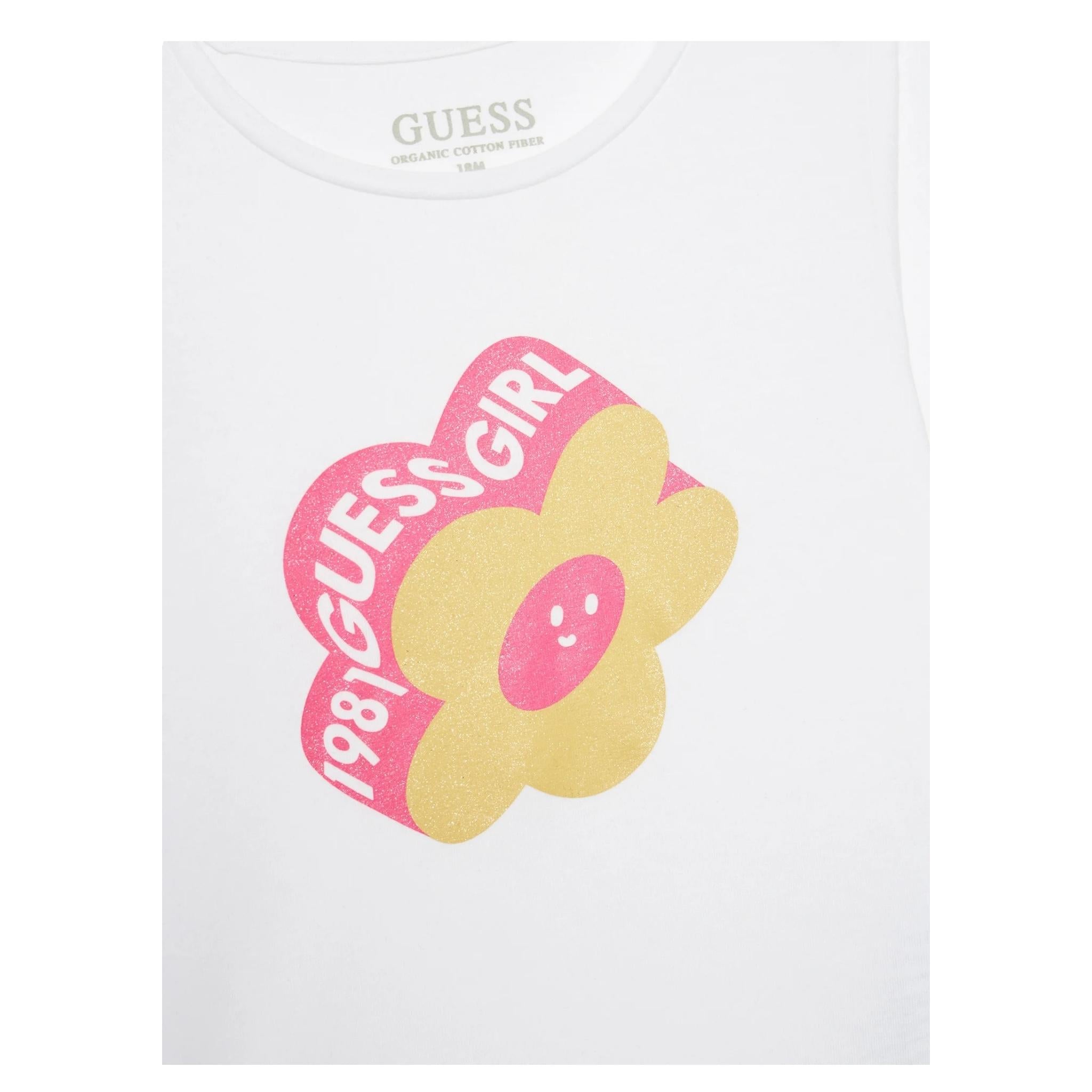 GUESS shirt girocollo tinta unita ocn logo Bianco per Bambina K4YI02K6YW4J BIANCO GUESS