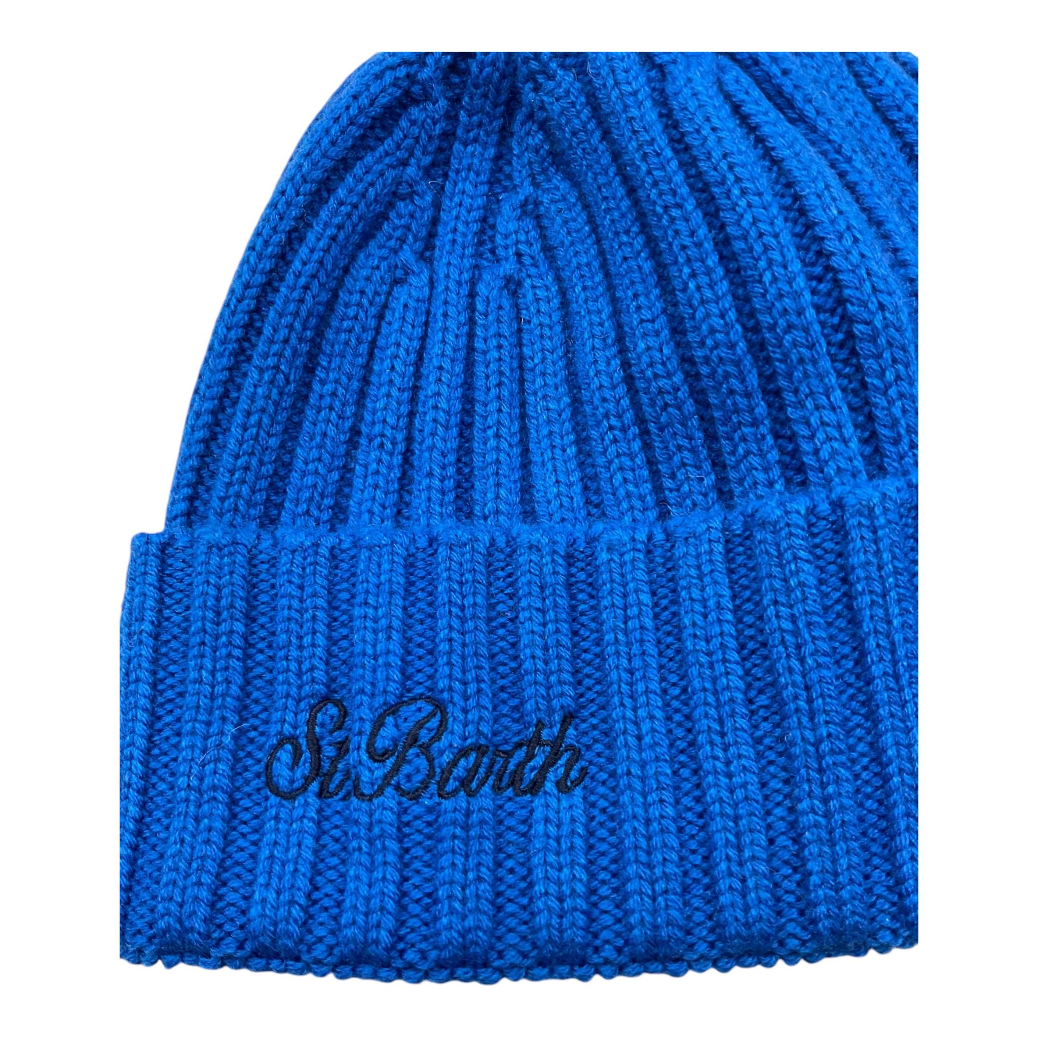 SAINT BARTH cappello tinta unita con logo Cobalto per Bambino WENGEN COBALTO SAINT BARTH