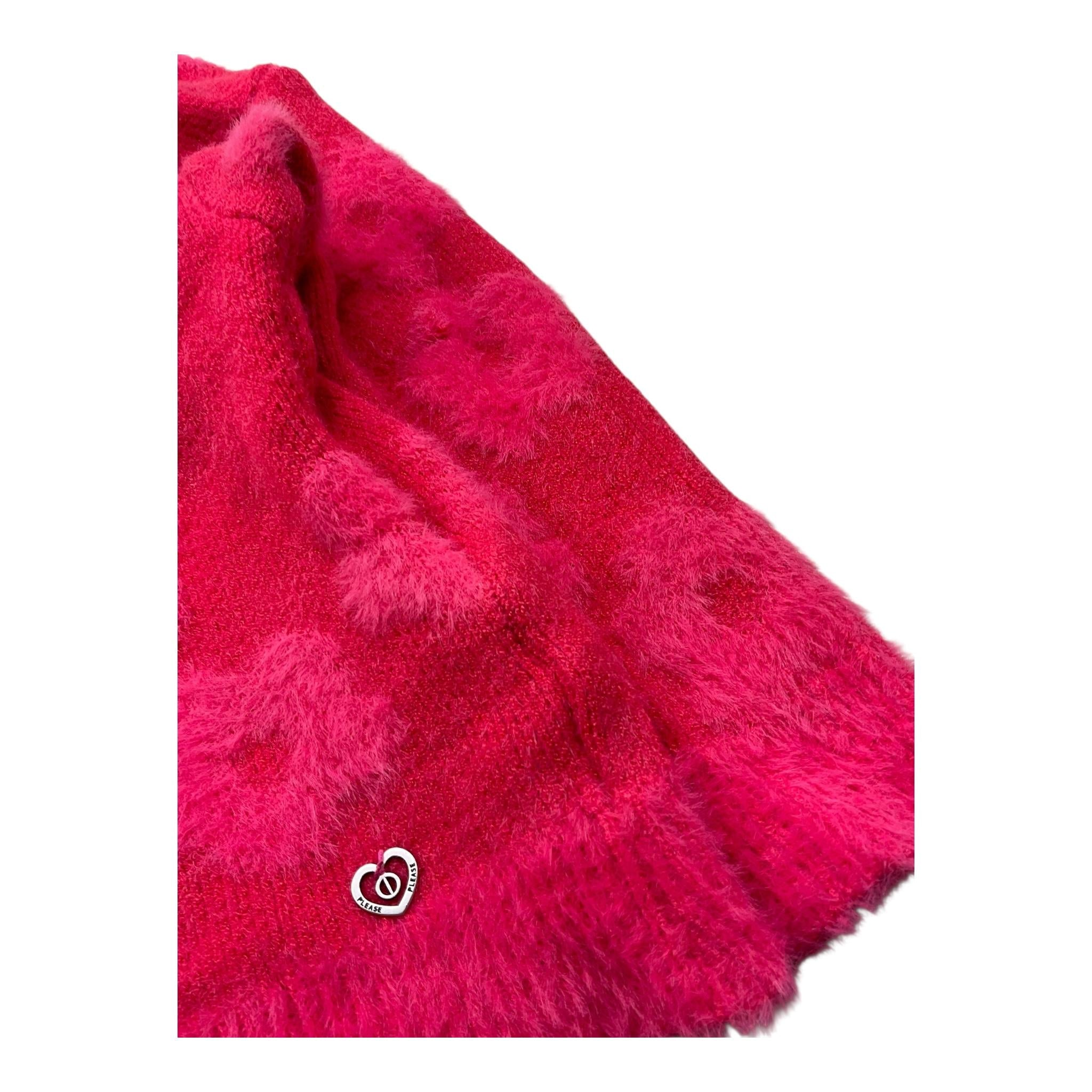 PLEASE maglia tinta unita mezzo collo con fantasia Fuxia per Bambina NB21230G65 FUXIA PLEASE