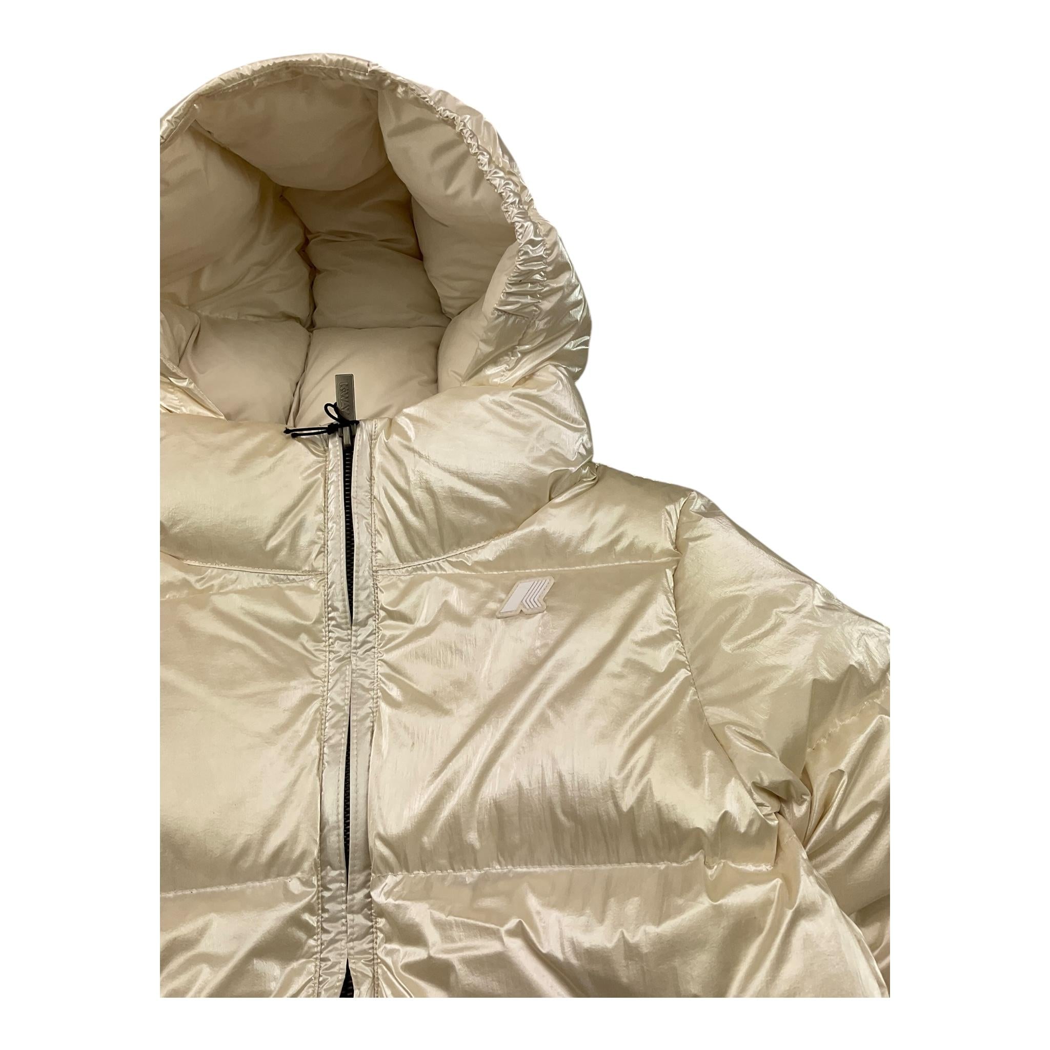 K-WAY giubbino tinta unita con cappuccio Panna per Bambina K7136QW PANNA K-WAY