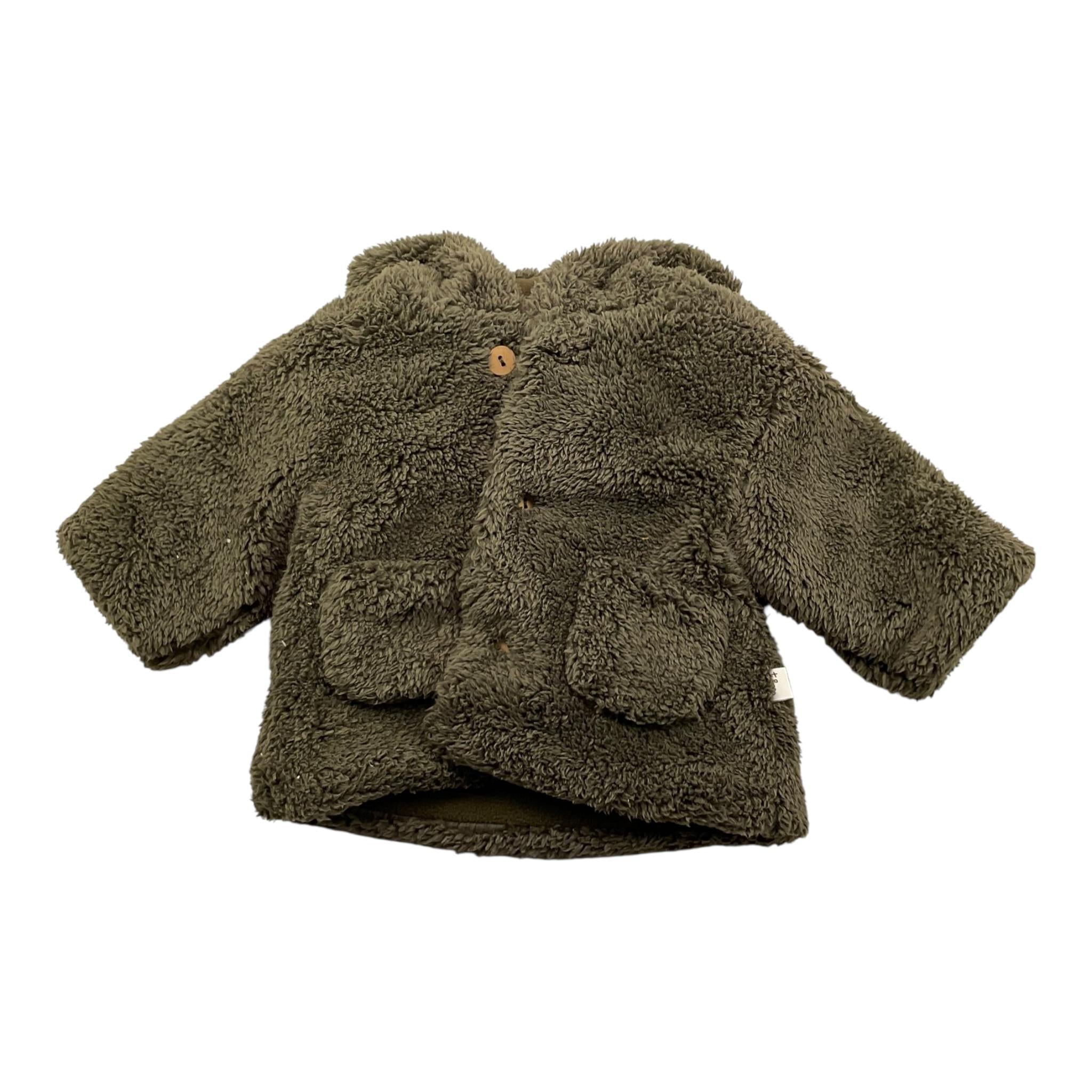 TEDDY E MINOU pelliccia modello teddy tinta unita con cappuccio Verde per Neonato I23CN014PE019 VERDE TEDDY E MINOU