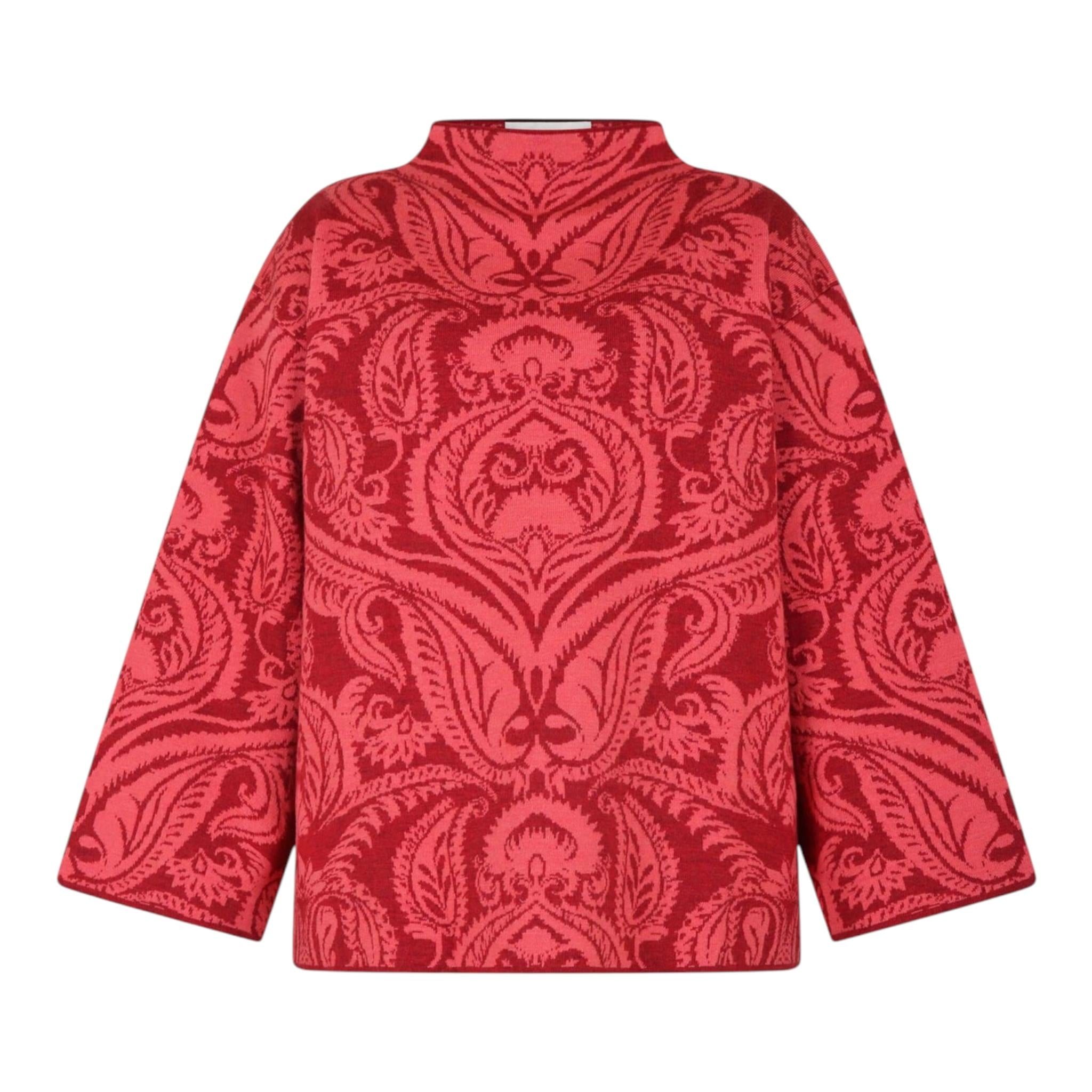 ETRO maglia tinta unita mezzo collo con fantasia Rosso per Bambina GV2A77 ROSSO ETRO