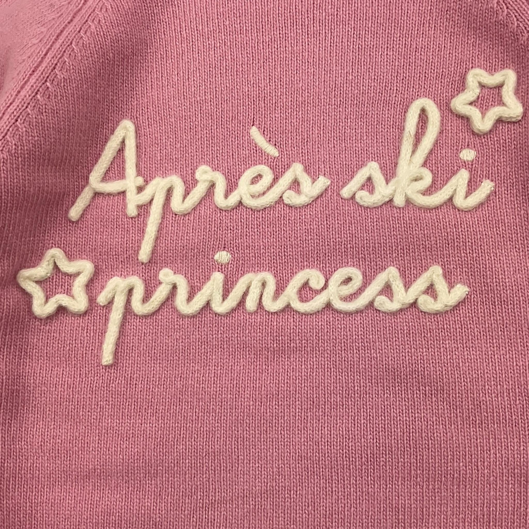 SAINT BARTH maglia tinta unita girocollo con stampa Rosa per Bambina APRES ROSA SAINT BARTH