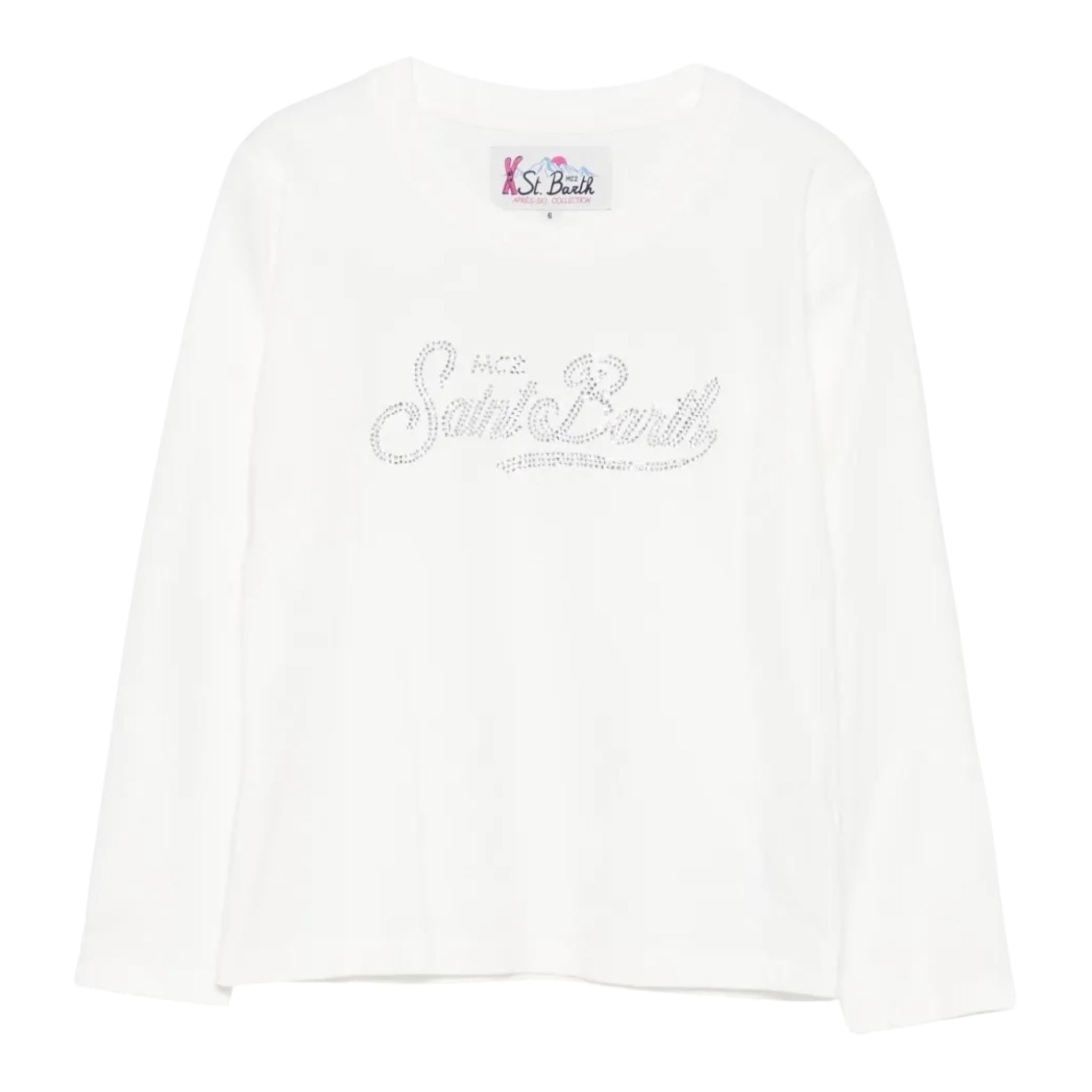 SAINT BARTH shirt girocollo tinta unita con brillantini Bianco per Bambina PENN001 BIANCO SAINT BARTH