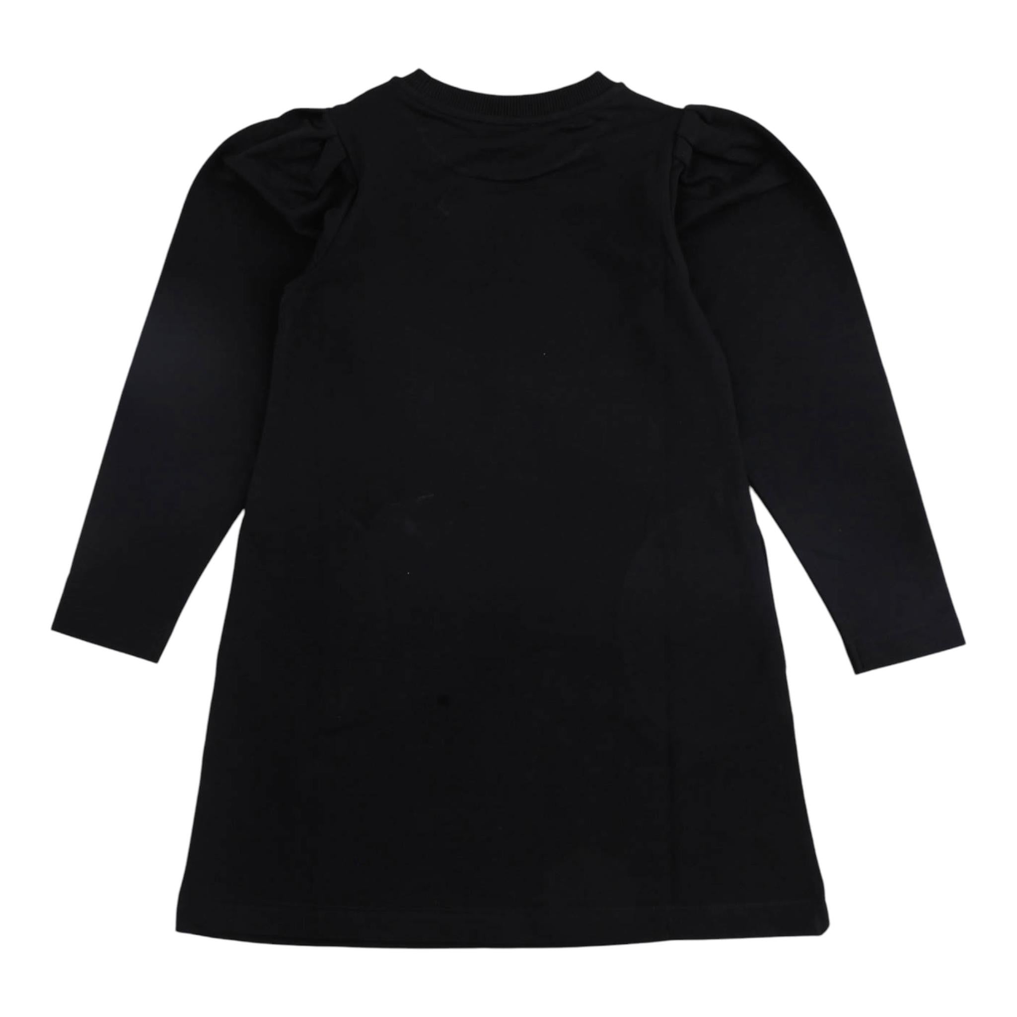 MOSCHINO abito manica lunga tinta unita con stampa in contrasto Nero per Bambina HDV0FC NERO MOSCHINO