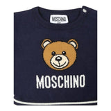 MOSCHINO abito mezza manica tinta unita con orso Blu per Neonata MDV0BO BLU MOSCHINO
