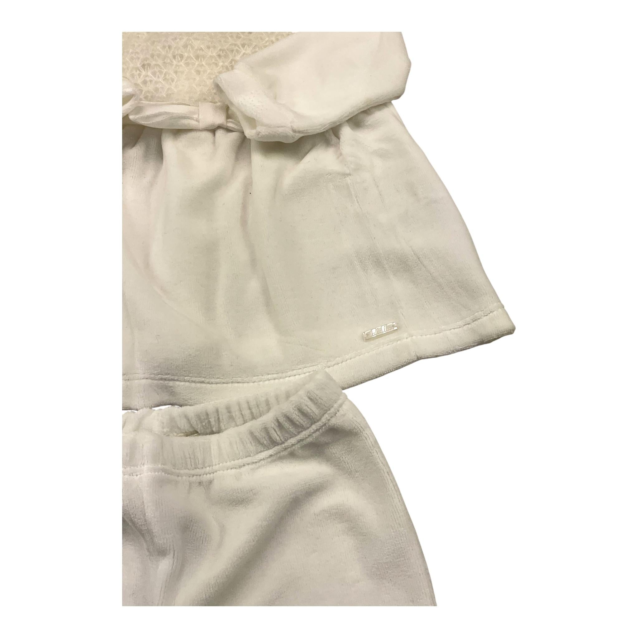 LALALU' completo 2 pezzi maglia-ghettina in ciniglia Panna per Neonato CPL6L PANNA LALALU'