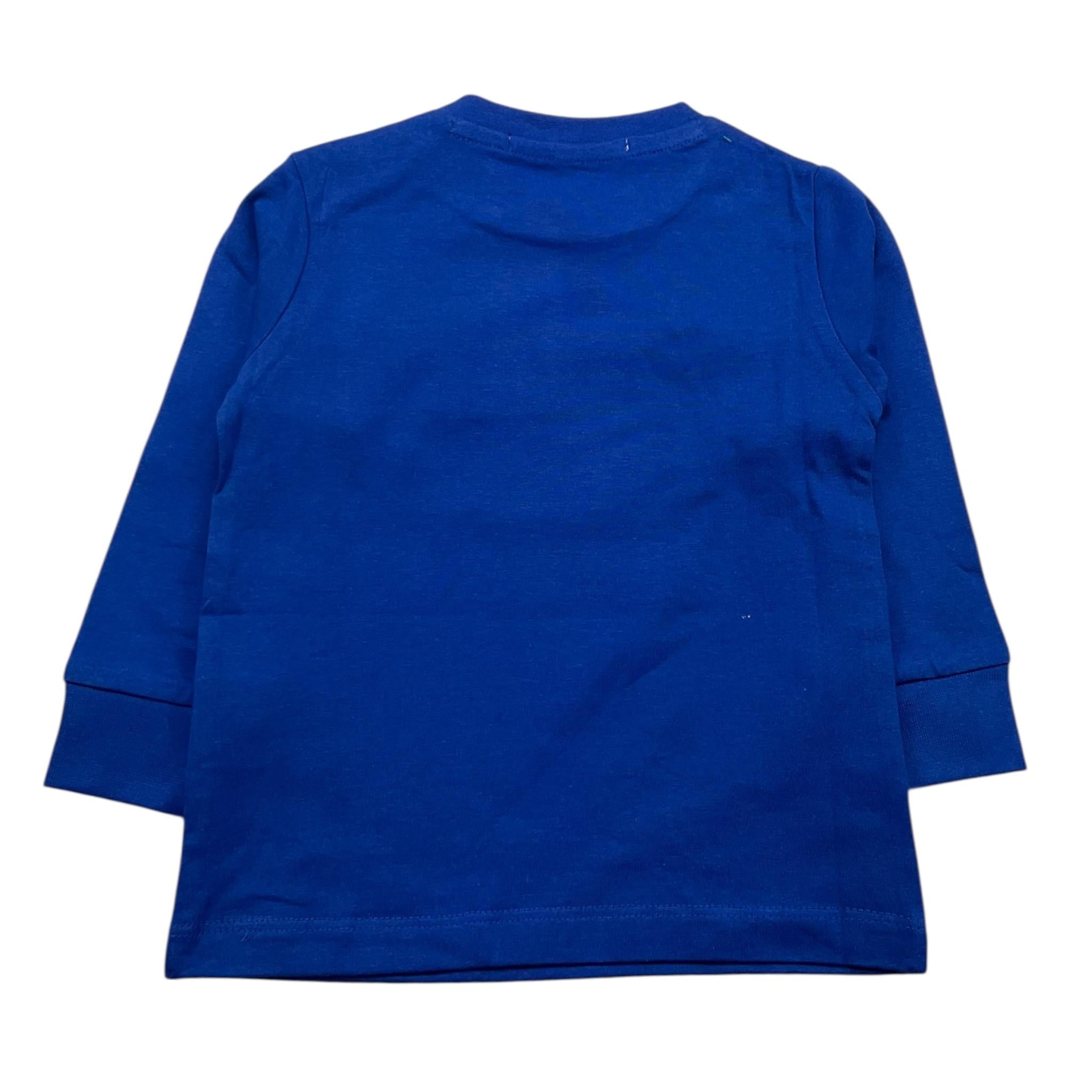 CESARE PACIOTTI shirt girocollo tinta unita con stampa in contrasto Cobalto per Neonato TSP5315BX COBALTO CESARE PACIOTTI