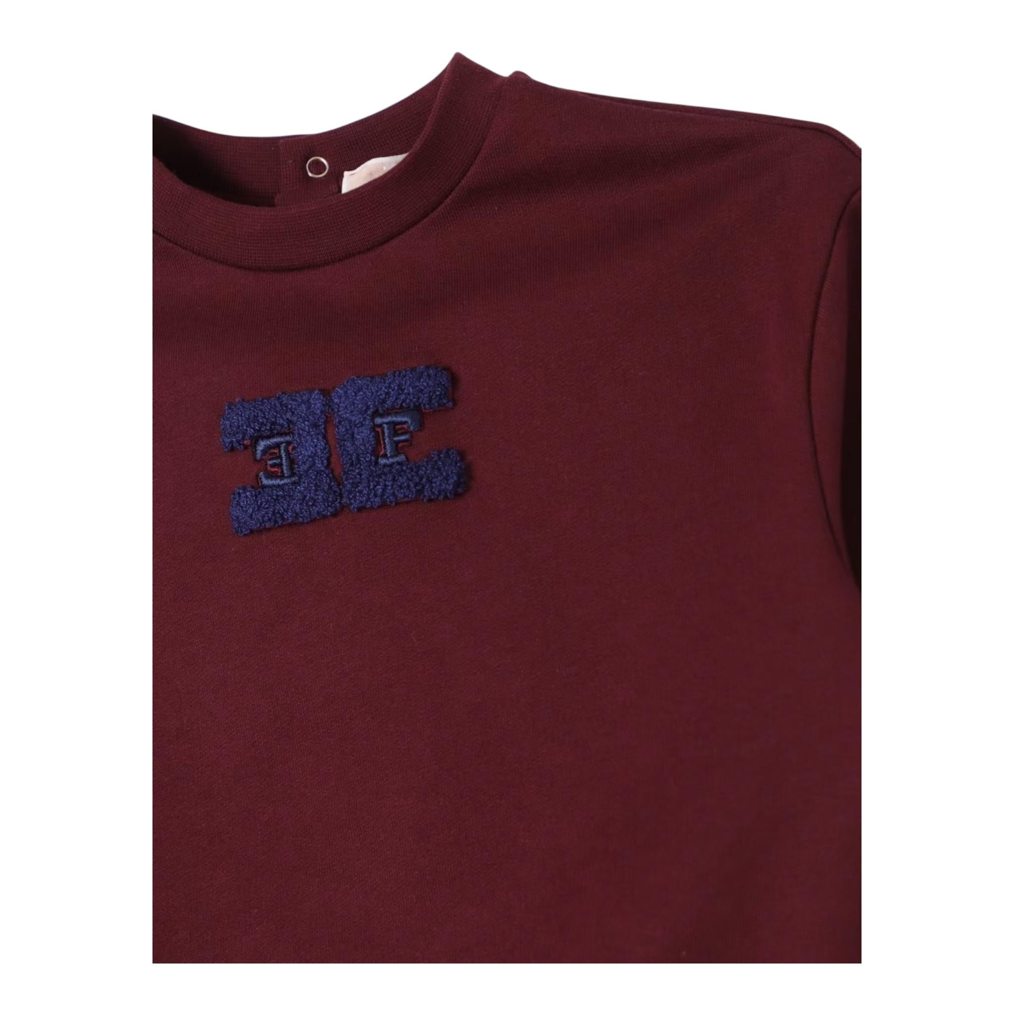 ELISABETTA FRANCHI felpa chiusa girocoll tinta unita con logo Bordeaux per Bambina EGFE048 BORDEAUX ELISABETTA FRANCHI