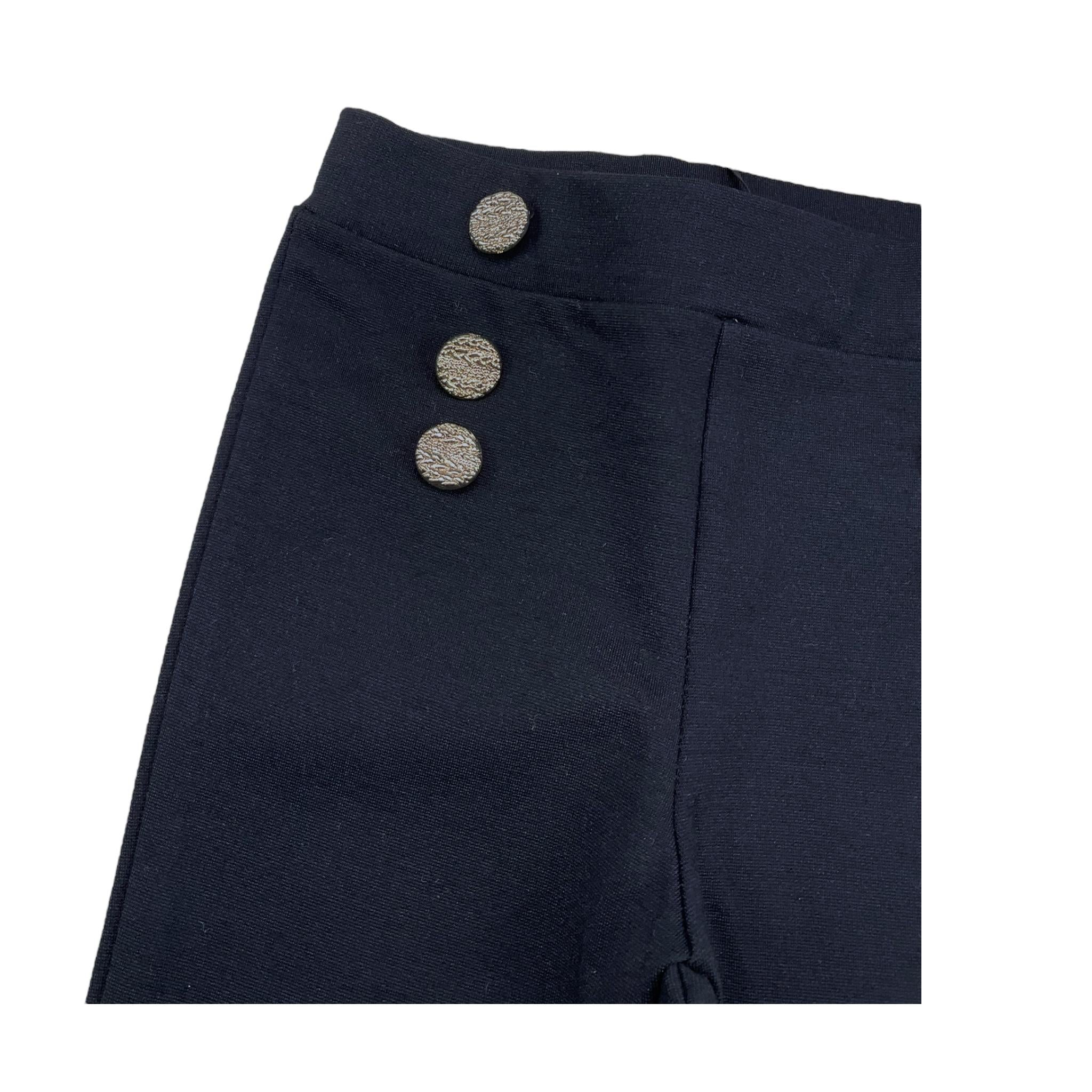 FUN & FUN pantalone zampa tinta unita con bottoni in contrasto Nero per Neonata FNPT00381 NERO FUN & FUN