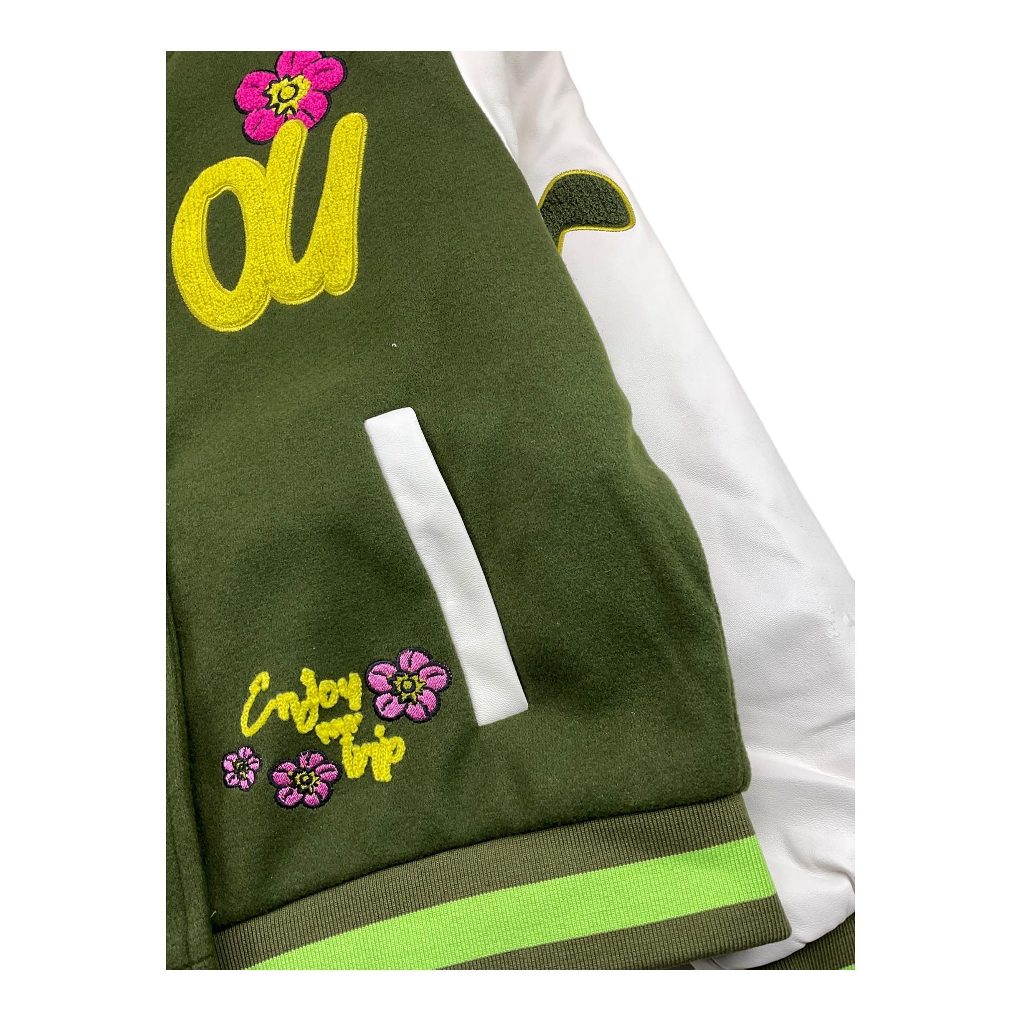 JANICE giubbino modello college con maniche in contrasto Verde per Bambina JN607R VERDE JANICE