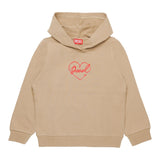 DIESEL felpa tinta unita con cappuccio e stampa Beige per Bambina J01990 BEIGE DIESEL