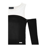 MONNALISA shirt bicolore a costine Bianco/nero per Bambina 41D606 BIANCO/NERO MONNALISA