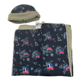 K-WAY set 2pz coperta-cappello tinta unita con stampa Blu per Neonato K3147ZW BLU K-WAY