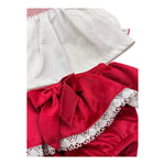 BABIDU completo 2pz bicolore camicia-coulotte Bianco/rosso per Neonata 41661 BIANCO/ROSSO BABIDU