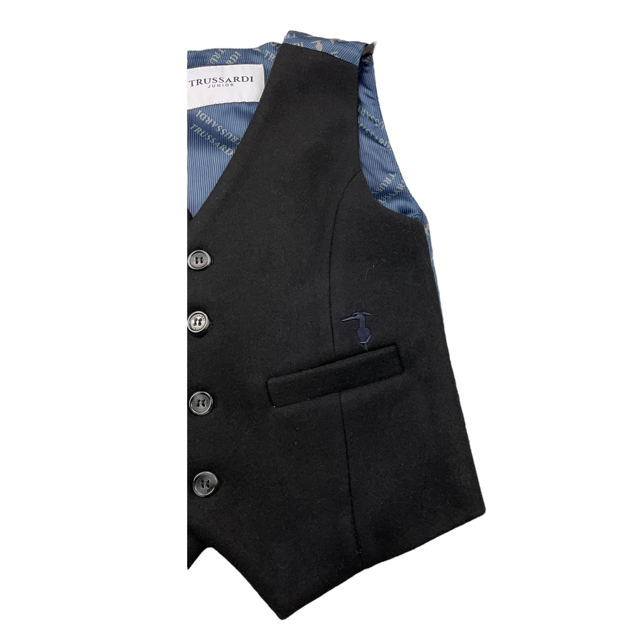 TRUSSARDI gilet bicolore Nero/blu per Bambino TBA25125 NERO/BLU TRUSSARDI