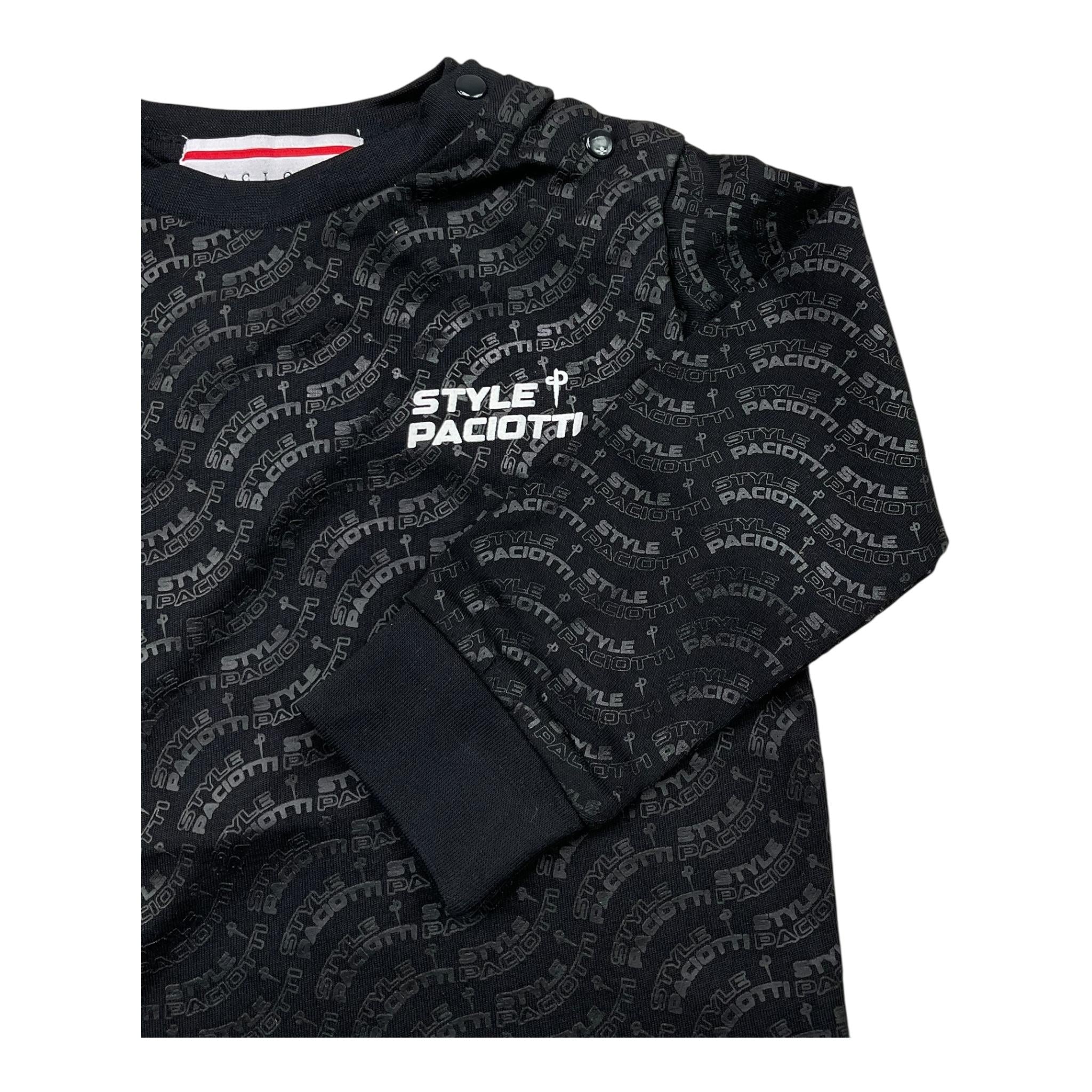 CESARE PACIOTTI shirt girocollo tinta unita con stampa Nero per Bambino TSP5314BJX NERO CESARE PACIOTTI