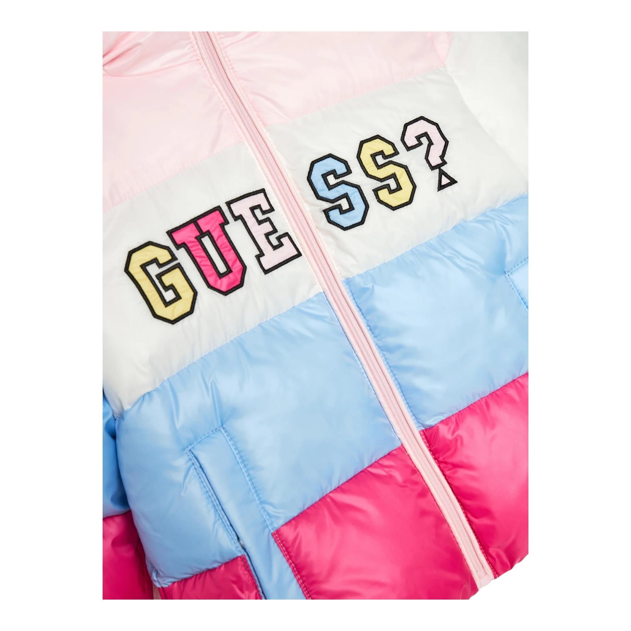 GUESS giubbino tricolore con zip e cappuccio Rosa per Neonata K2YL02WEGY0 ROSA GUESS