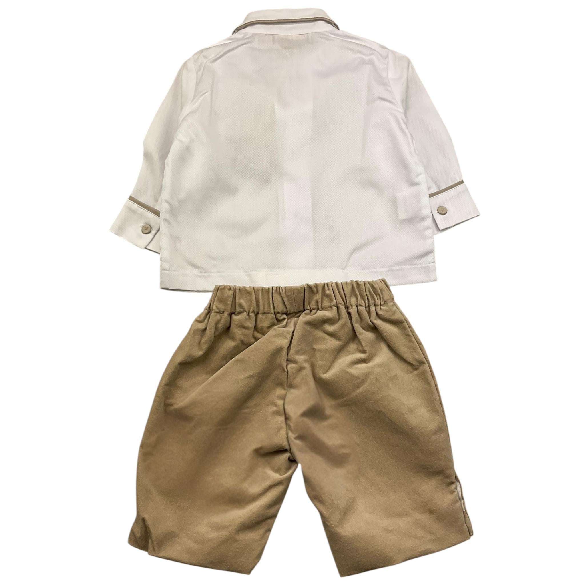 LA STUPENDERIA completo 2 pezzi camicia-bermuda Bianco/beige per Neonato CCCT61 BIANCO/BEIGE LA STUPENDERIA