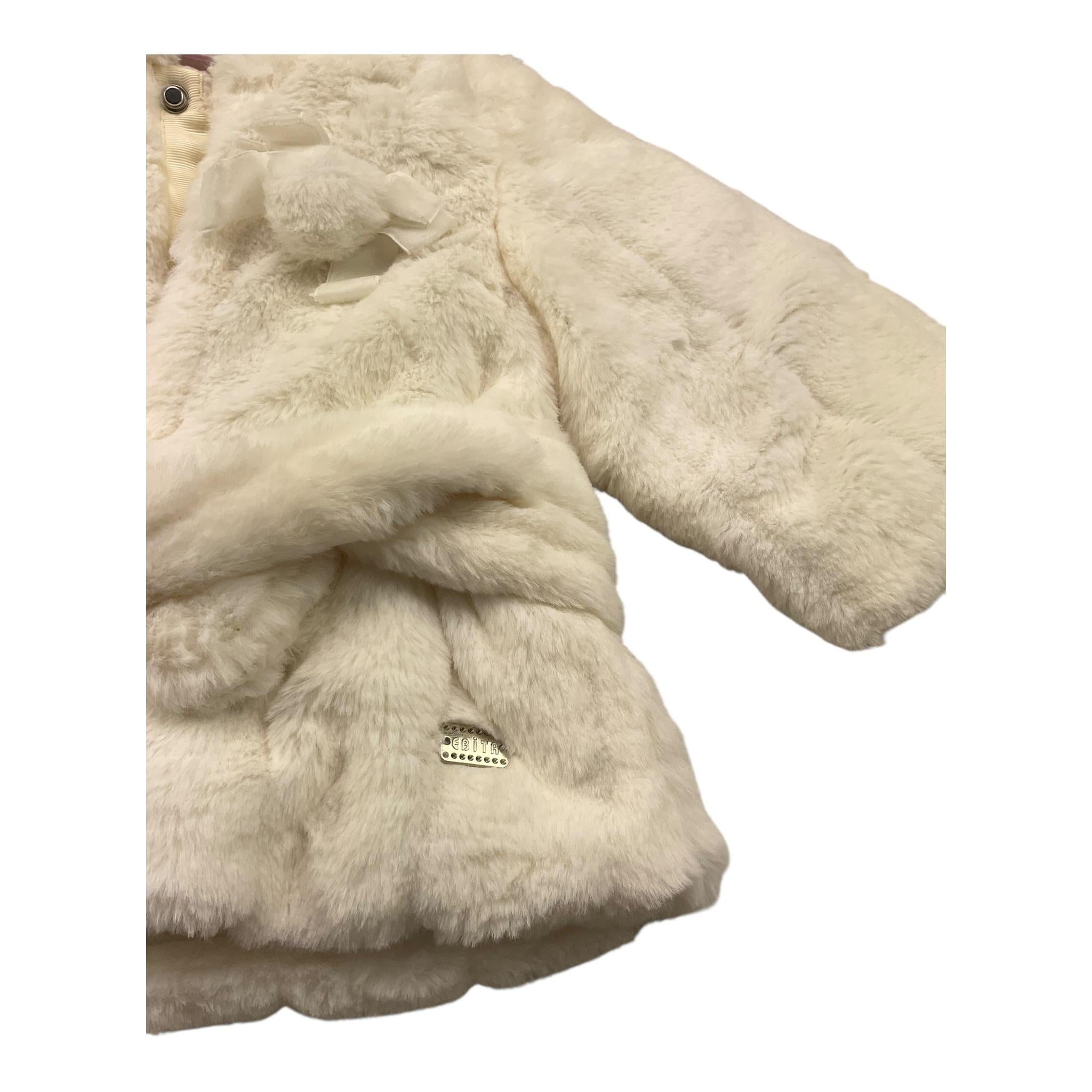 EBITA pelliccia tinta unita cn cappuccio Panna per Neonata 3539 PANNA EBITA