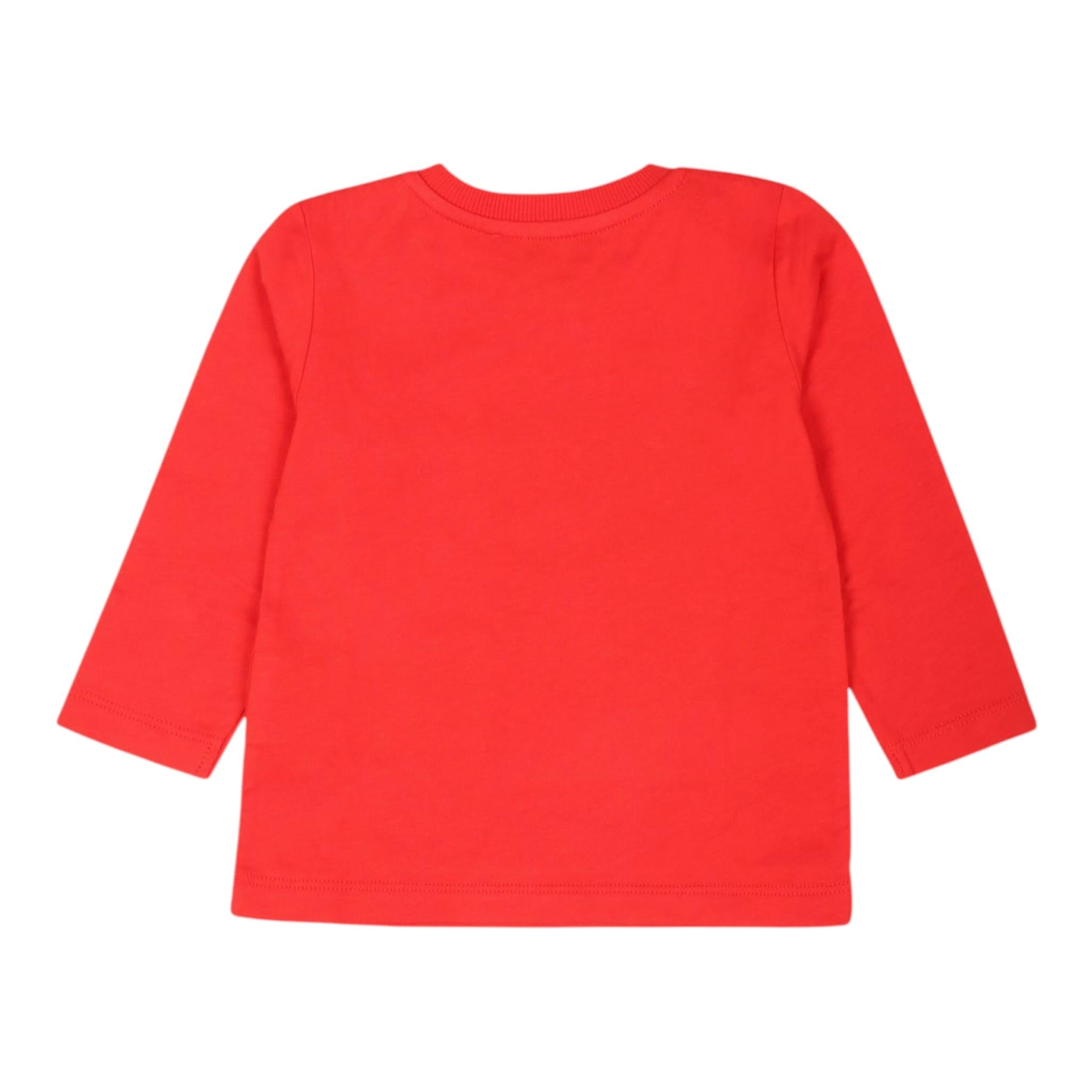 MOSCHINO shirt girocollo tinta unita con stampa orso Rosso per Neonato MSO00R ROSSO MOSCHINO