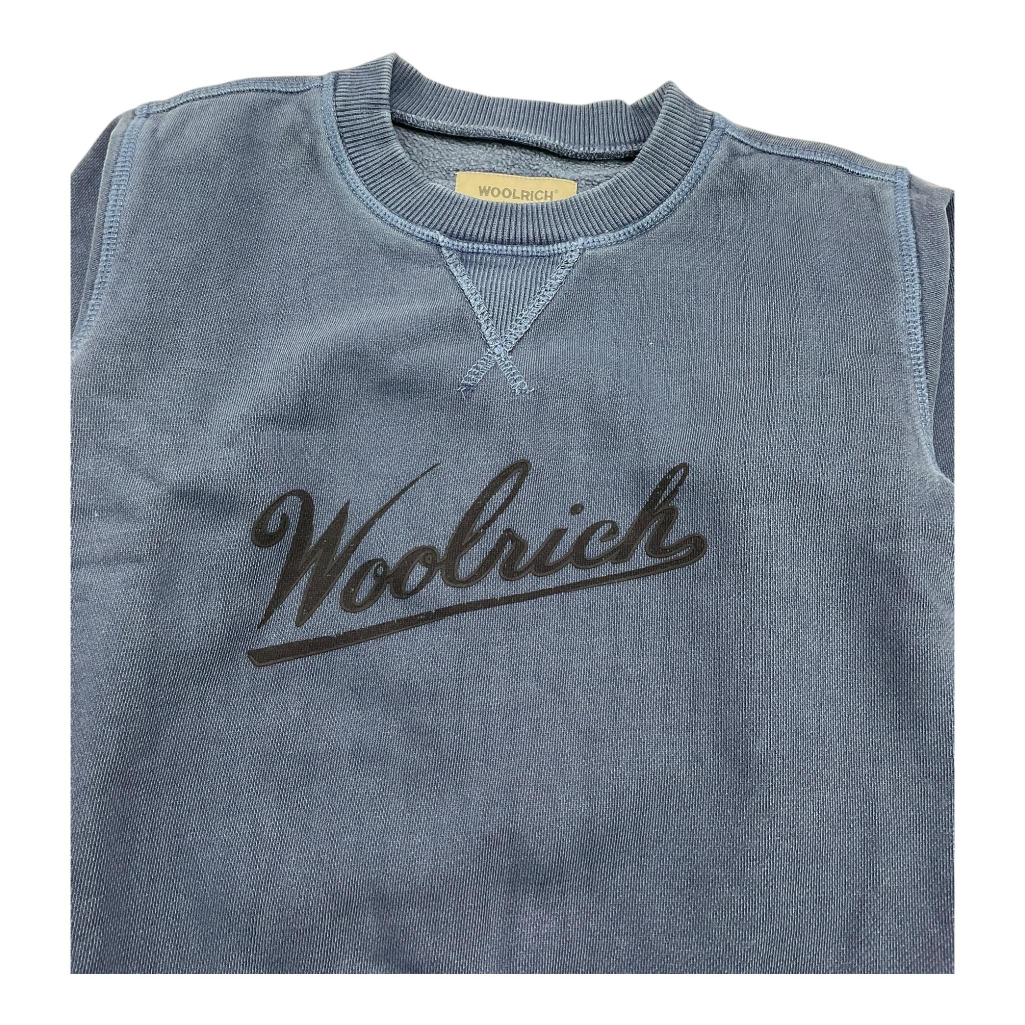 WOOLRICH felpa chiusa girocollo tinta unita con logo Blu per Bambino CFWKSW0200 BLU WOOLRICH