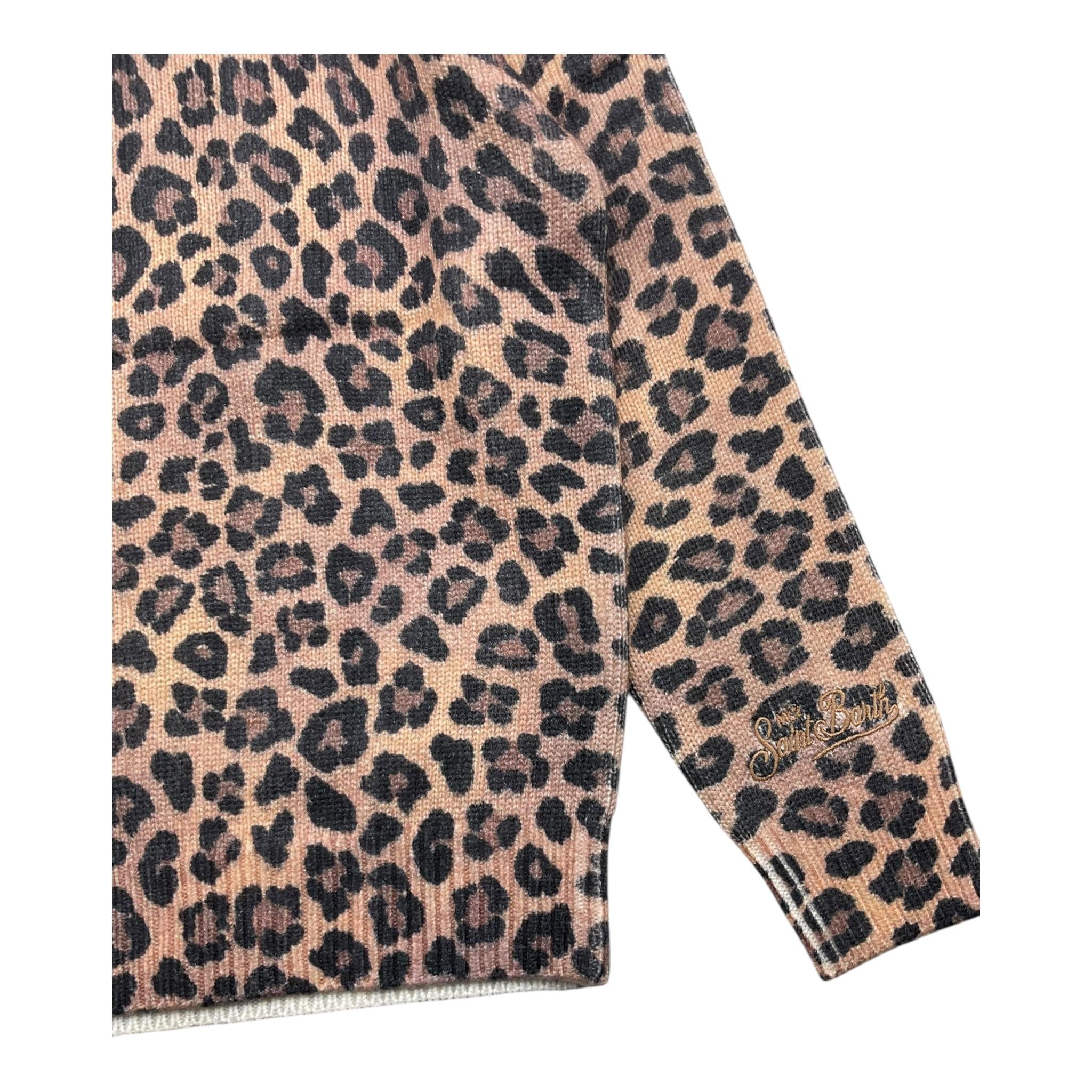 SAINT BARTH maglia tinta unita con fantasia maculata Marrone per Bambina PRC0015 MARRONE SAINT BARTH