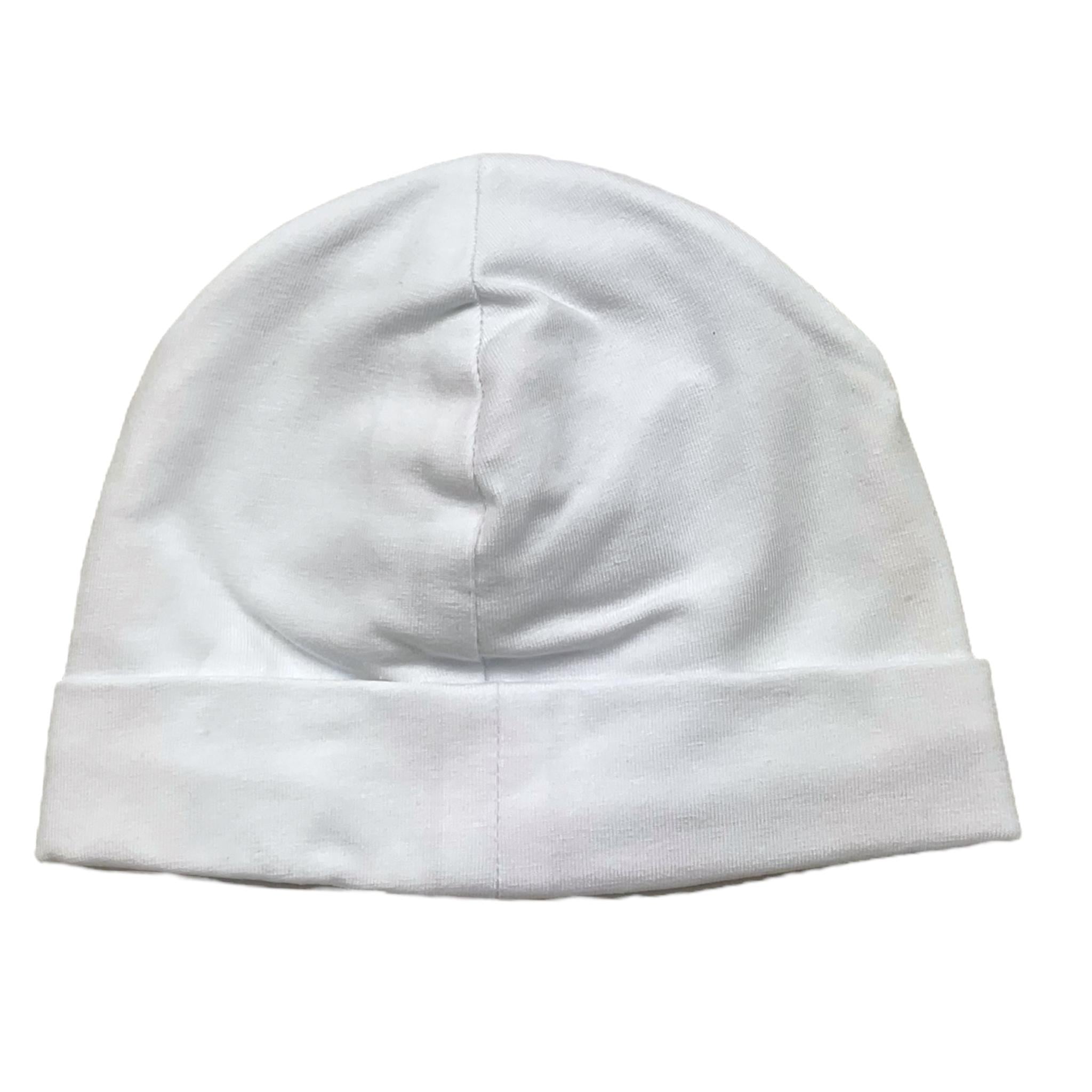 MARLU' cappello tinta unita con stampa Bianco per Neonata EP2973 BIANCO MARLU'