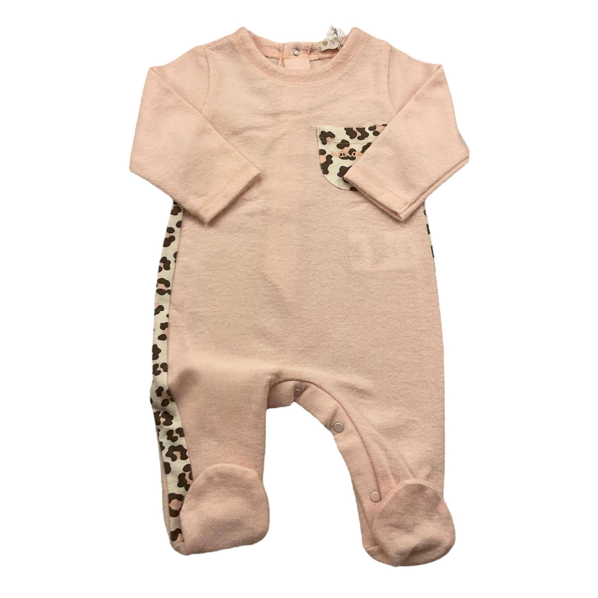 NANAN tutina manica lunga tinta unita fantasia maculata Rosa per Neonata I21030201R ROSA NANAN