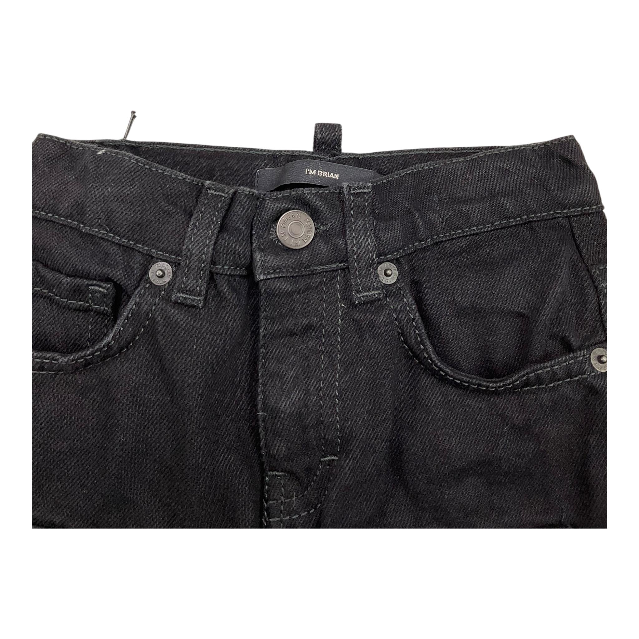 I'M BRIAN pantalone tinta unita con tasconi Nero per Bambino L2024 NERO I'M BRIAN