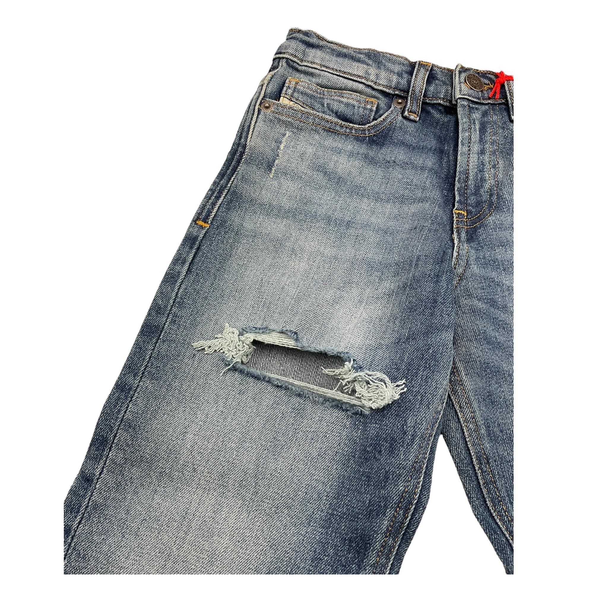 DIESEL jeans tinta unita con strappi Blu per Bambino J01923 BLU DIESEL