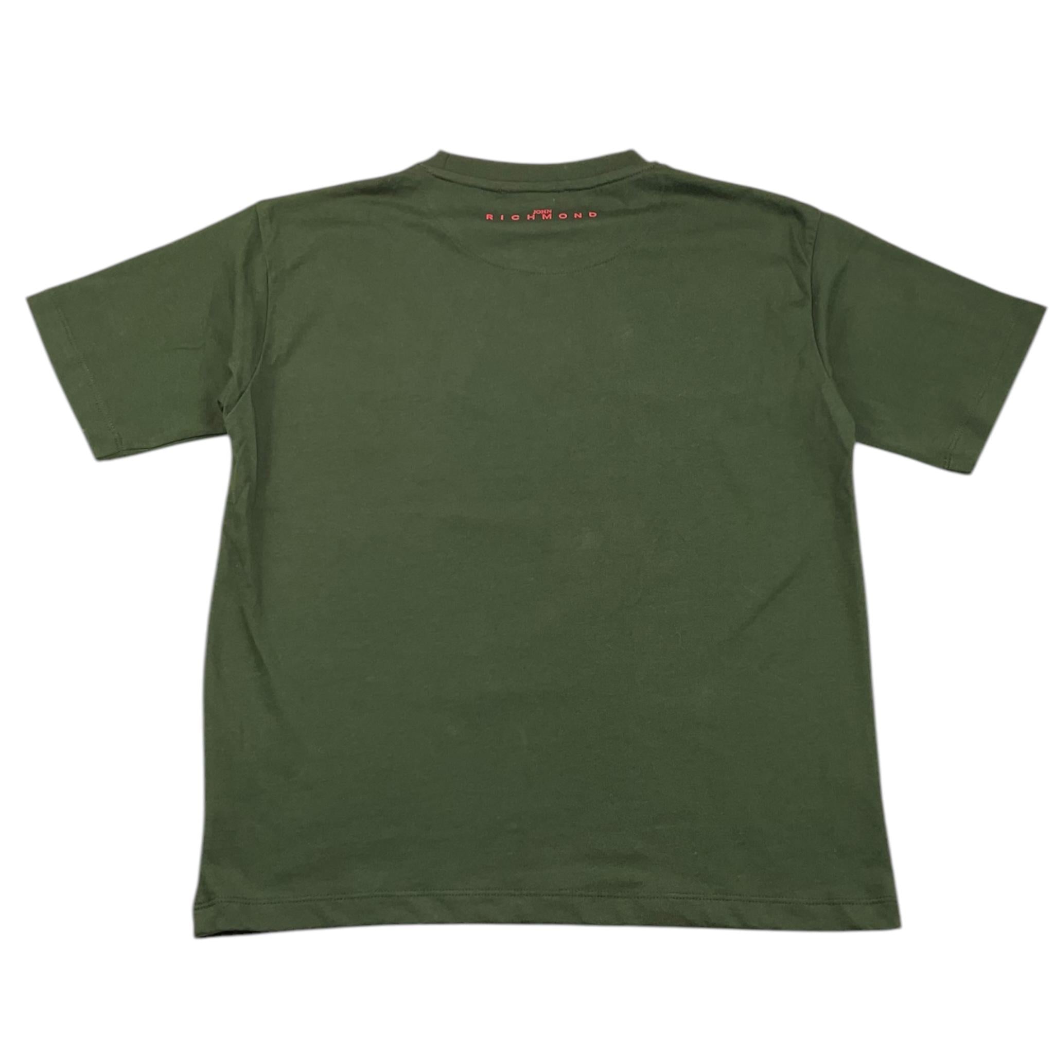 JOHN RICHMOND t-shirt girocollo tinta unita con stampa Verde per Bambino RGA25132TS VERDE JOHN RICHMOND