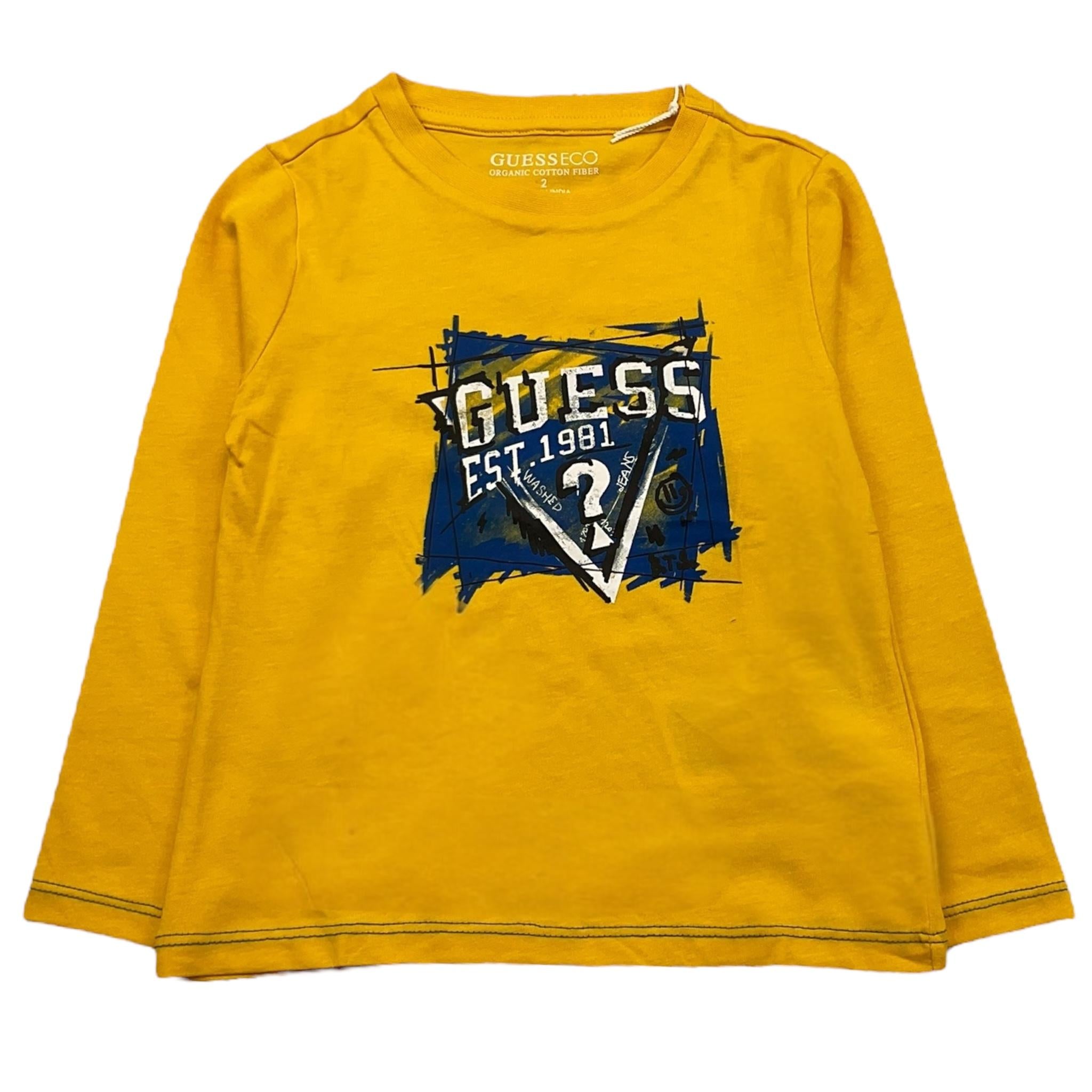 GUESS shirt girocollo tinta unita con stampa Giallo per Bambino N4YI01K8HM4XXXX GIALLO GUESS