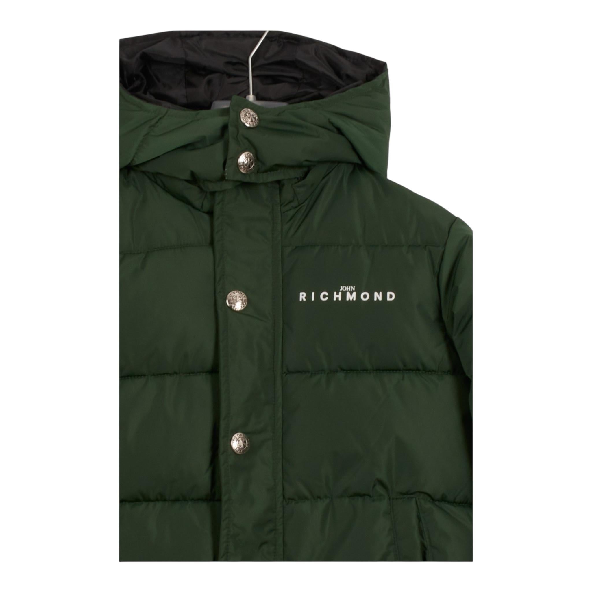 JOHN RICHMOND giubbino tinta unita con zip e cappuccio Verde per Bambino RBA24031PI VERDE JOHN RICHMOND