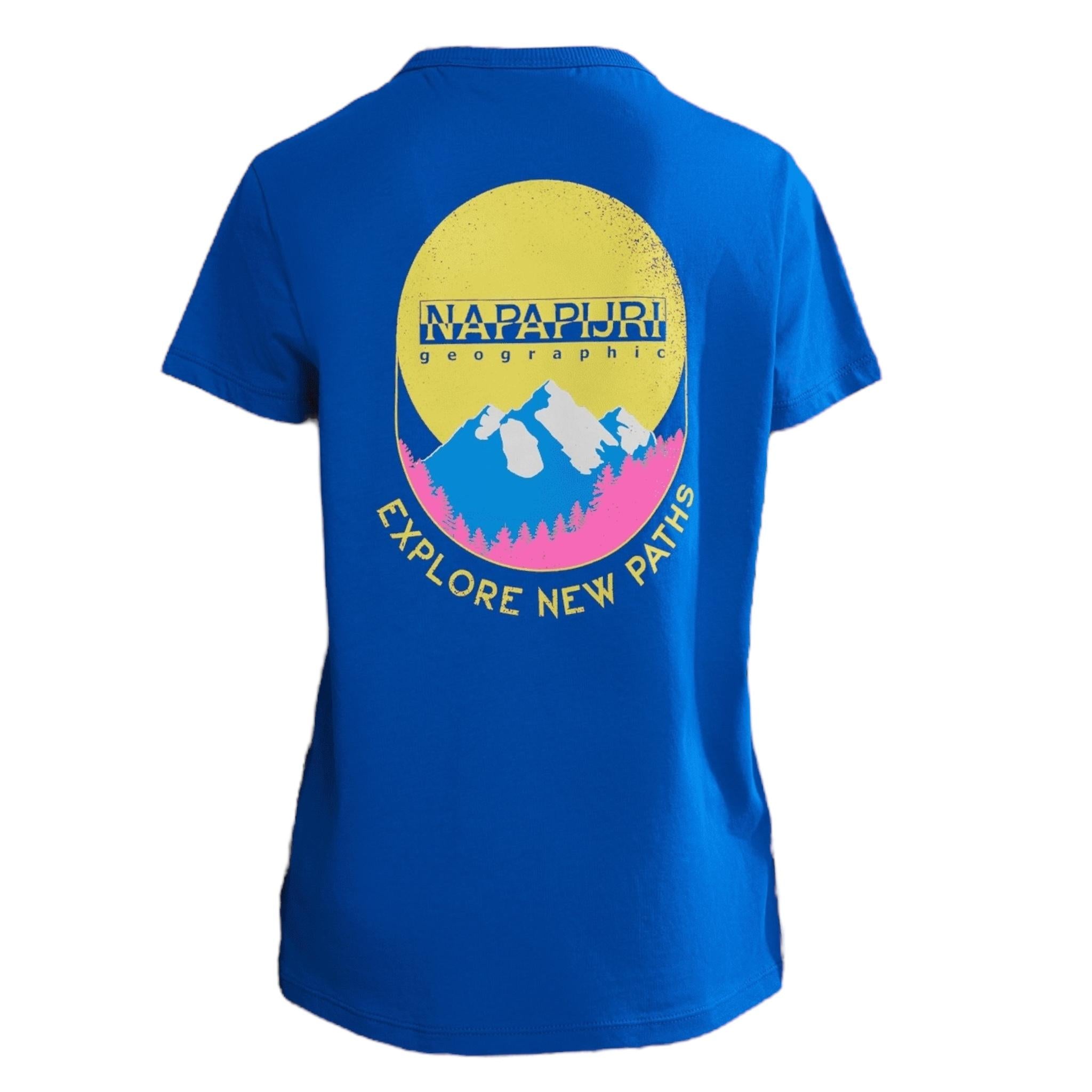 NAPAPIJRI t-shirt girocollo tinta unita con stampa Blu per Bambino NP0A4HR7B2L1 BLU NAPAPIJRI
